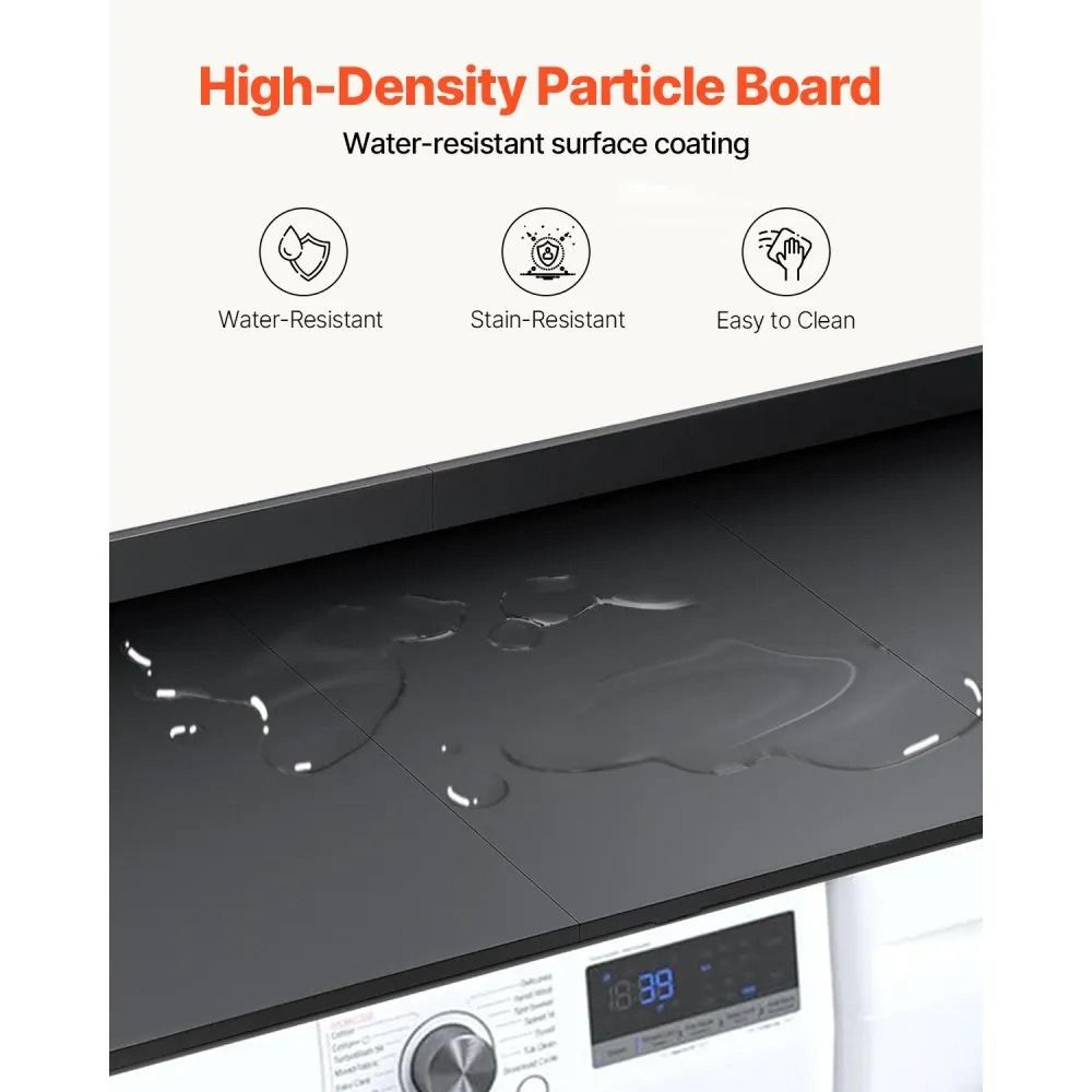 54 Inch Washer Dryer Countertop Wooden Cover With Hooks And Non Slip Pads 4