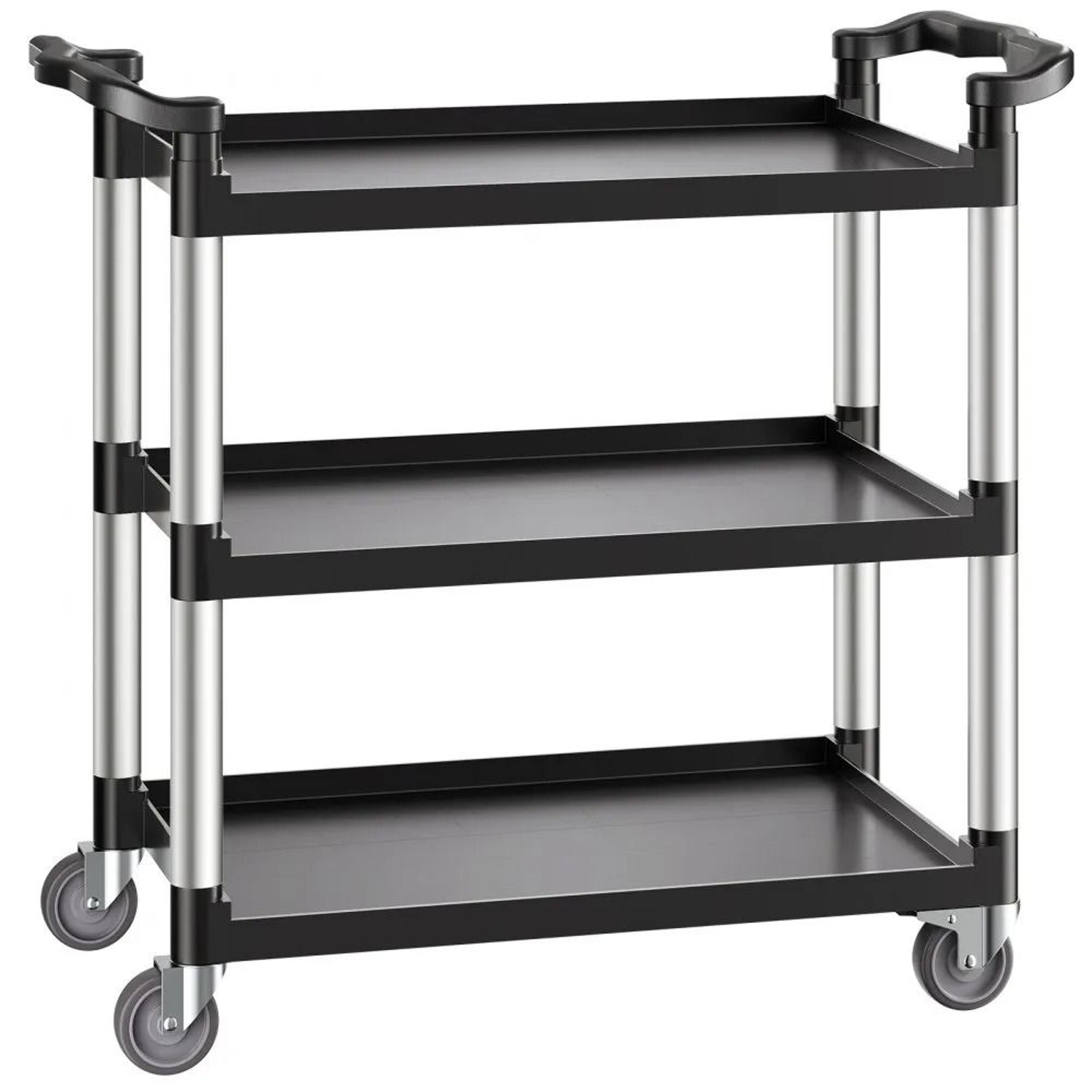 heavy duty 3 tier utility cart with wheels 330 lb rolling service cart