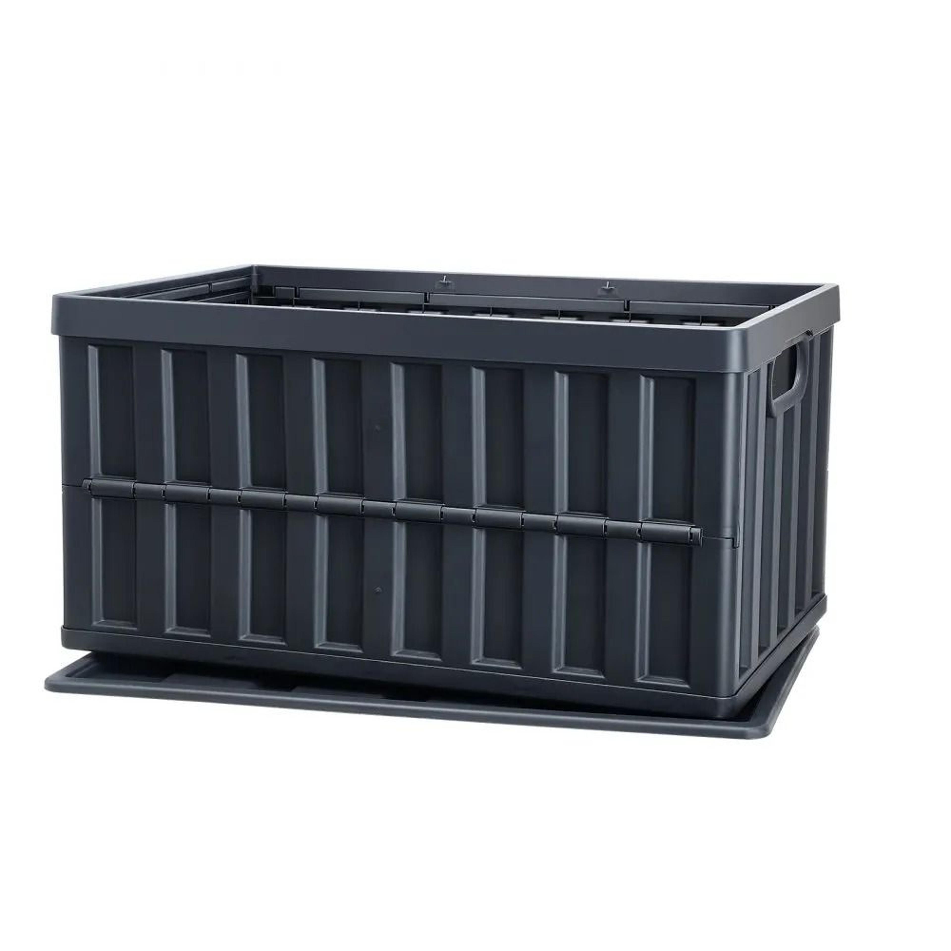 Collapsible Storage Bins With Lids 3 Pack Stackable Folding Crates 7