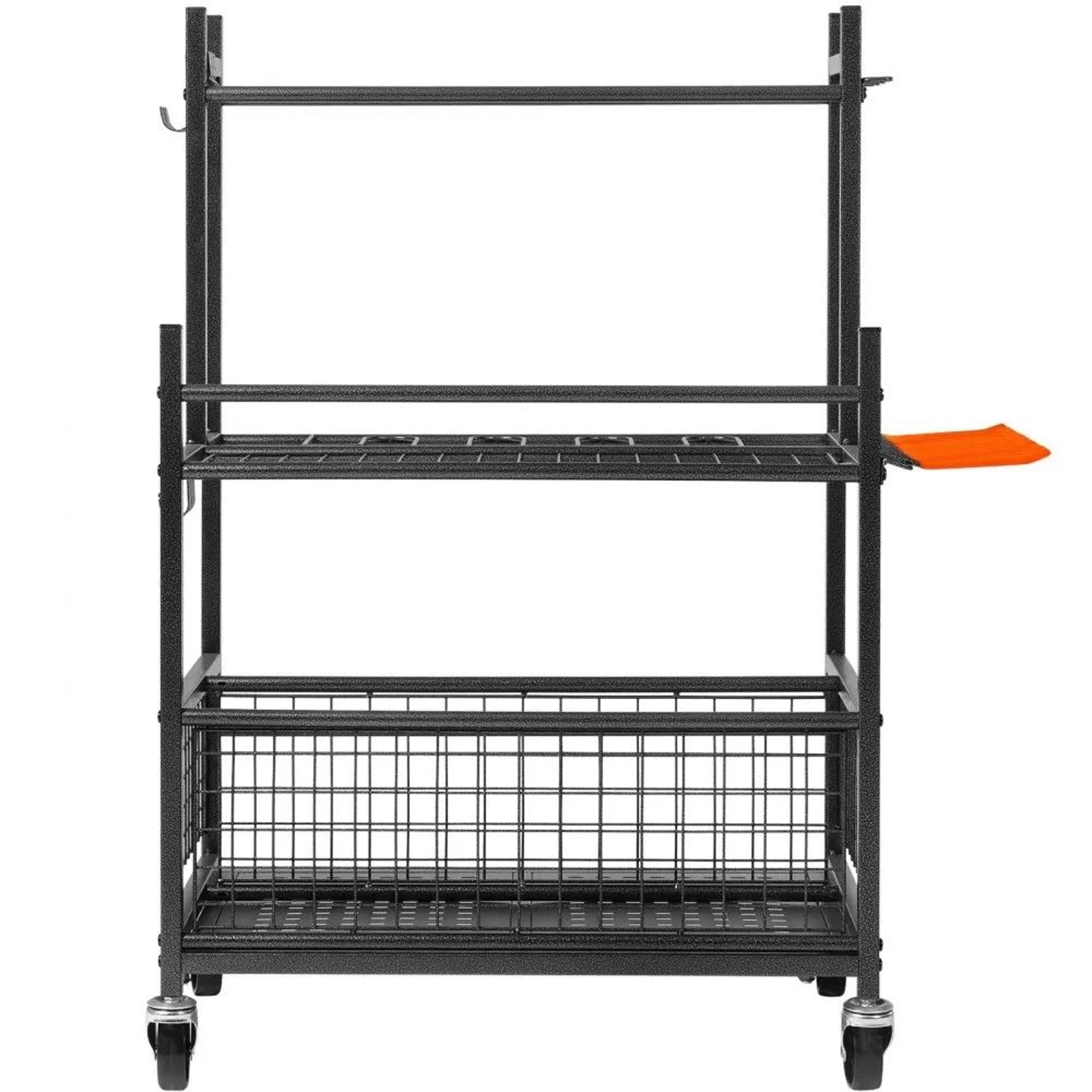 Rolling Garden Tool Organizer With 16 Slots Hooks And 3 Tier Garage Storage Rack 8