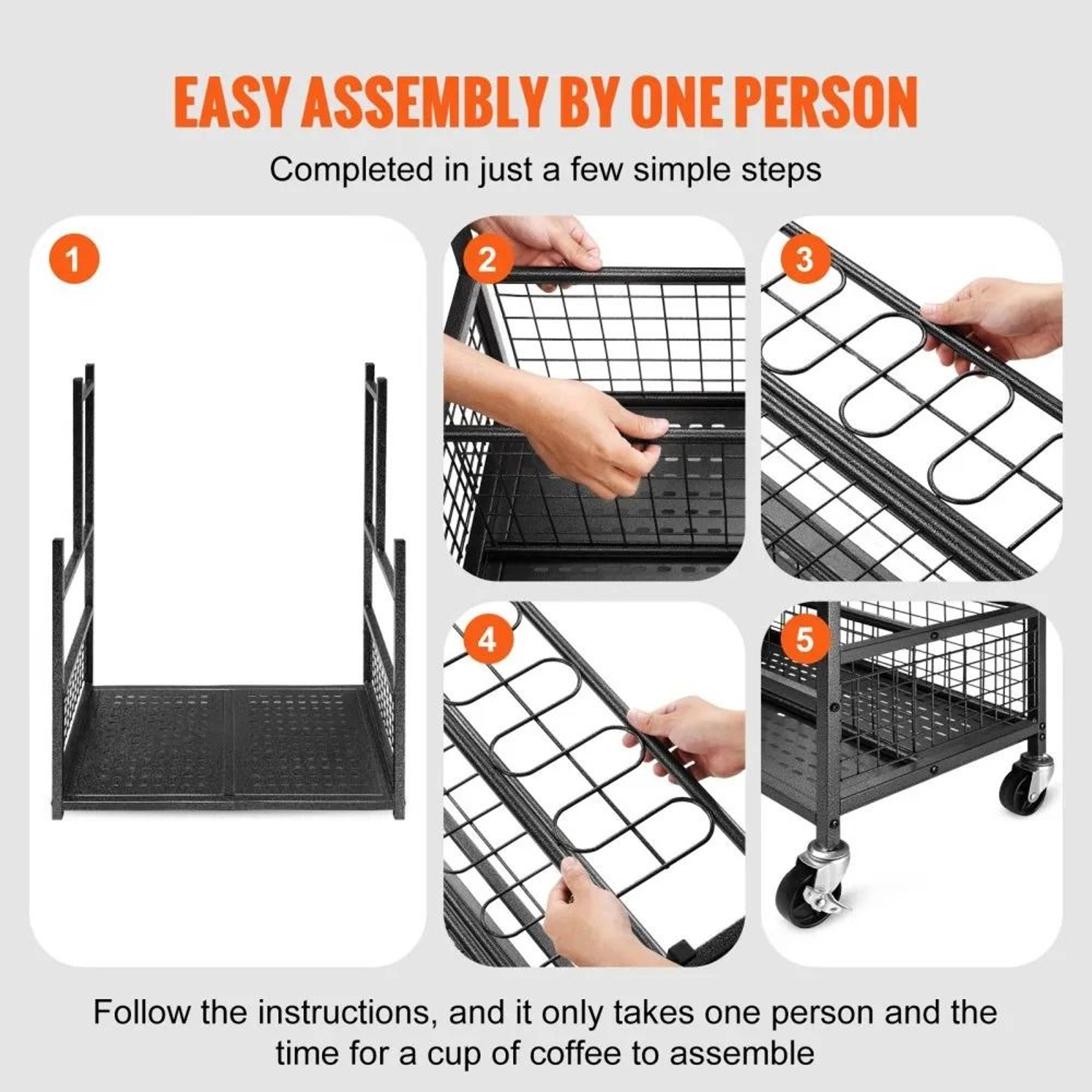 Rolling Garden Tool Organizer With 16 Slots Hooks And 3 Tier Garage Storage Rack 1