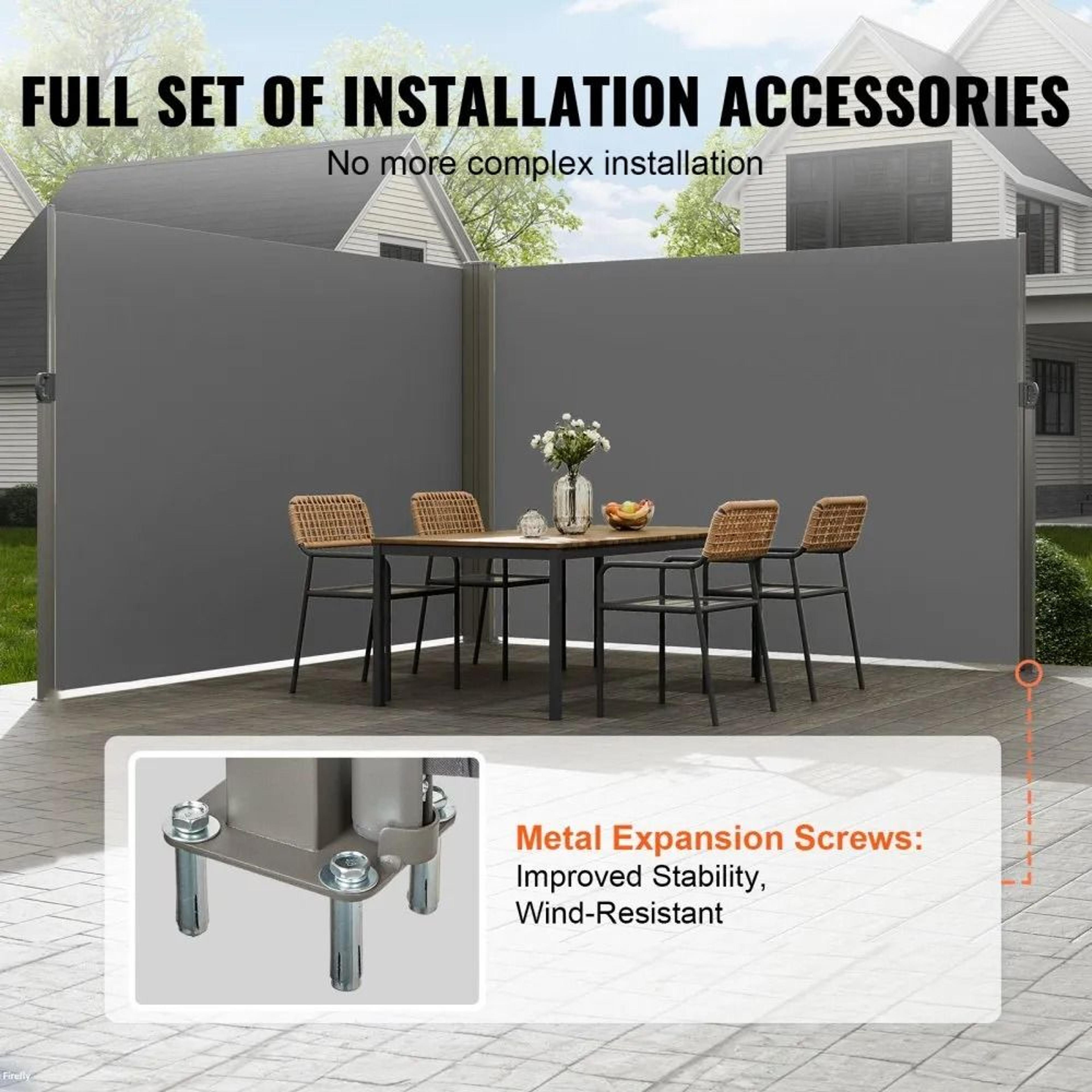 79 X 236 Retractable Side Awning Outdoor Privacy Screen For Patio 4