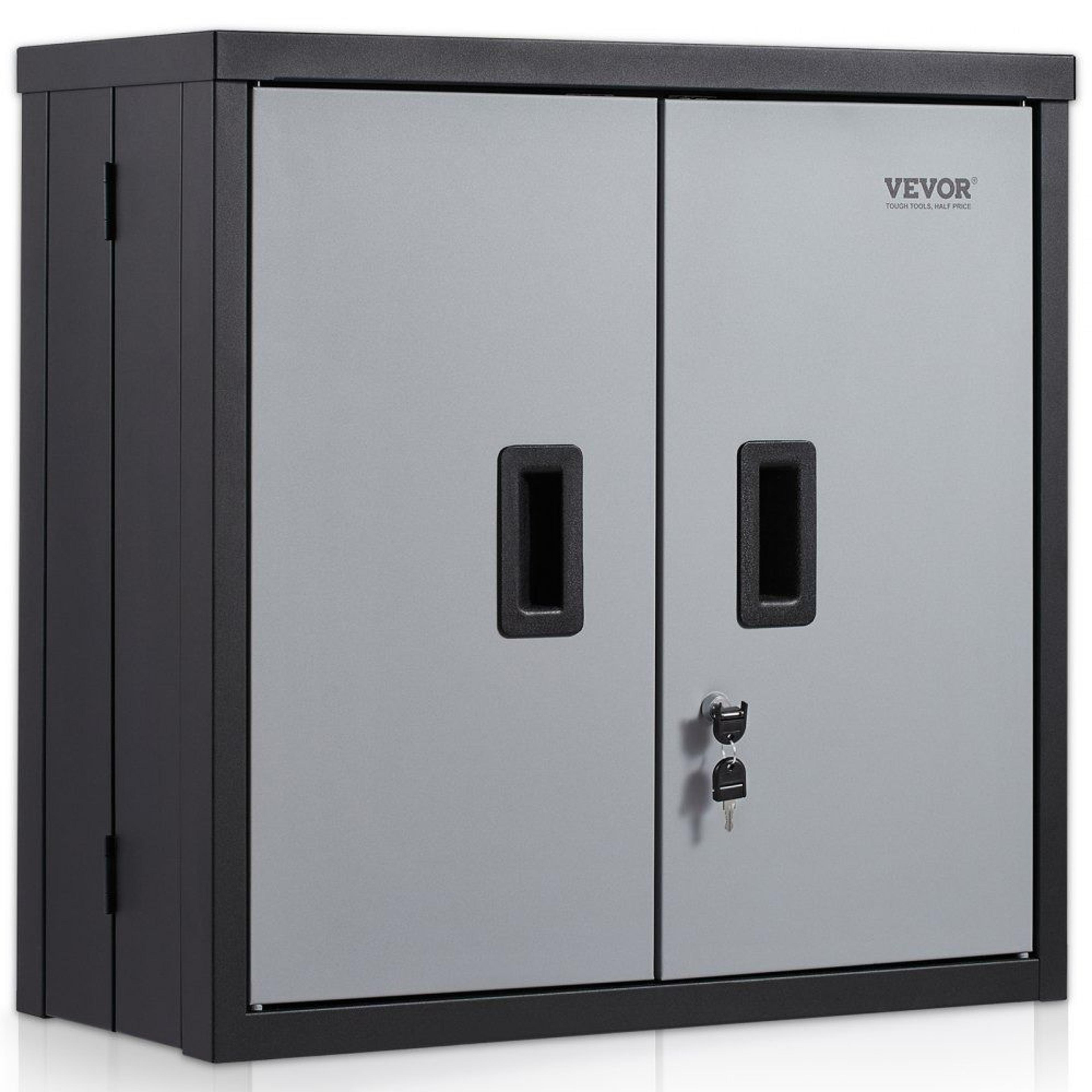 Foldable Wall Mounted Garage Cabinet Lockable Metal Tool Storage 240 Lb Capacity 8