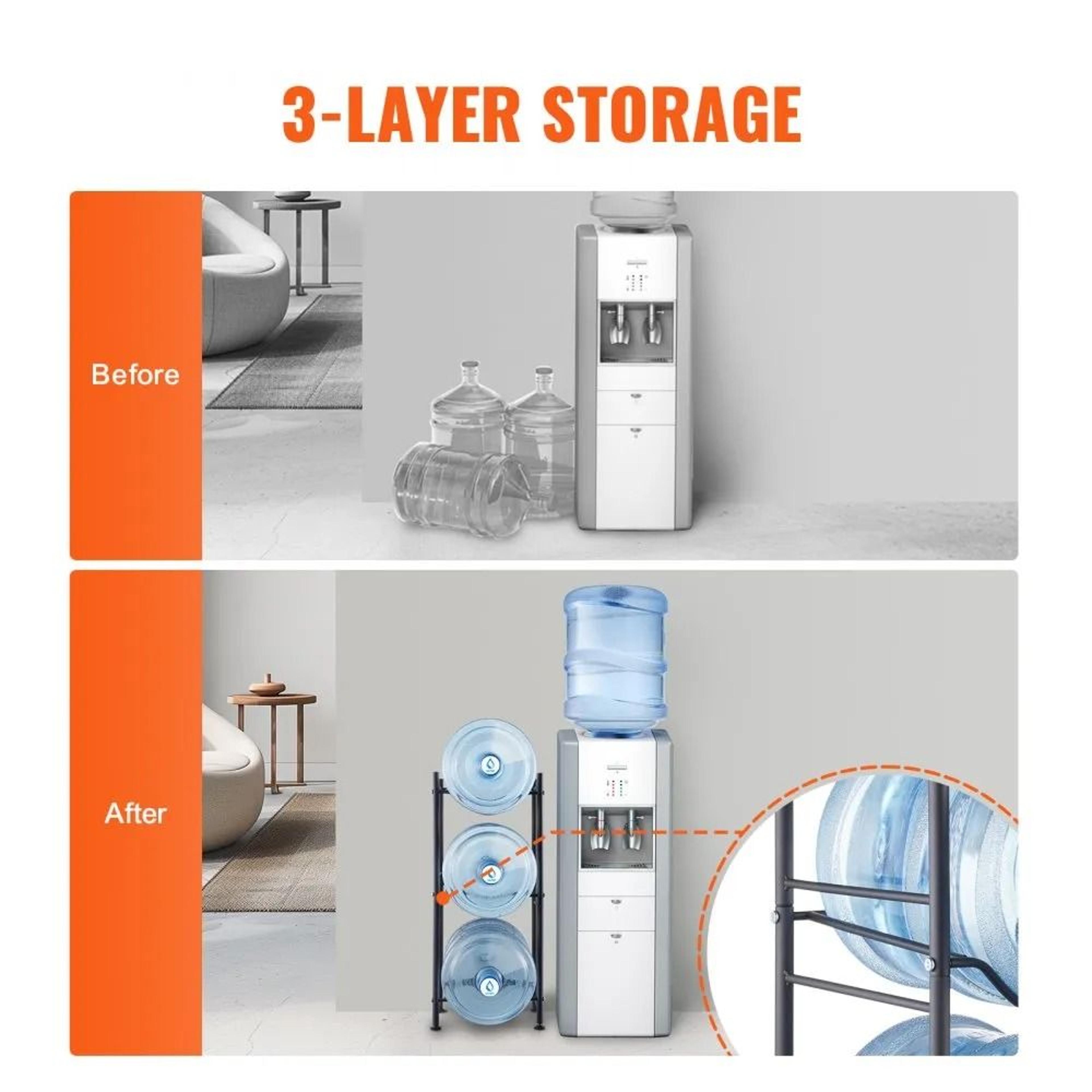 3 Tier 5 Gallon Water Bottle Holder Heavy Duty Water Jug Storage Rack For 3 Bottles 4
