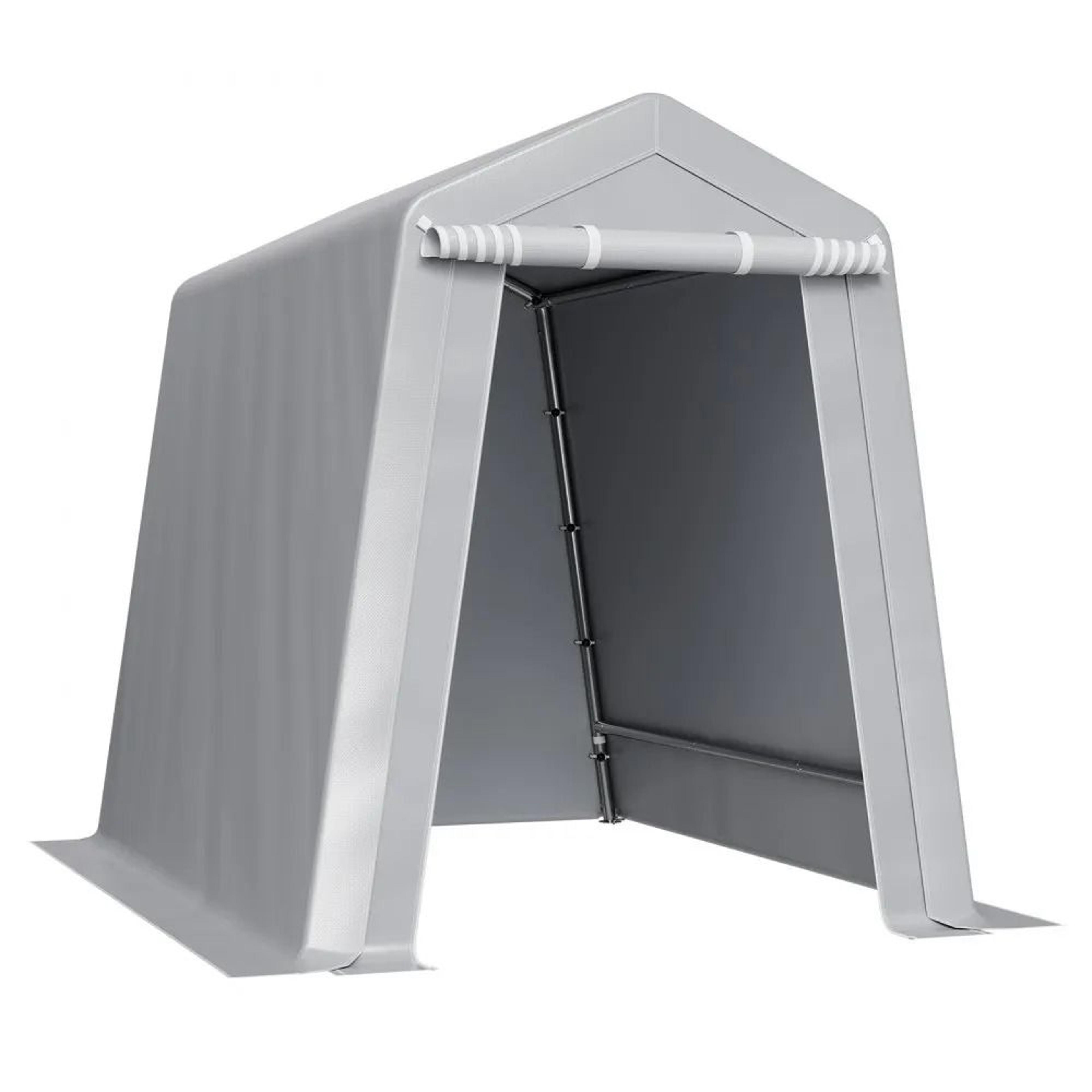6x8 Portable Storage Shed Waterproof Outdoor Storage Shelter With Heavy Duty Steel Frame 8