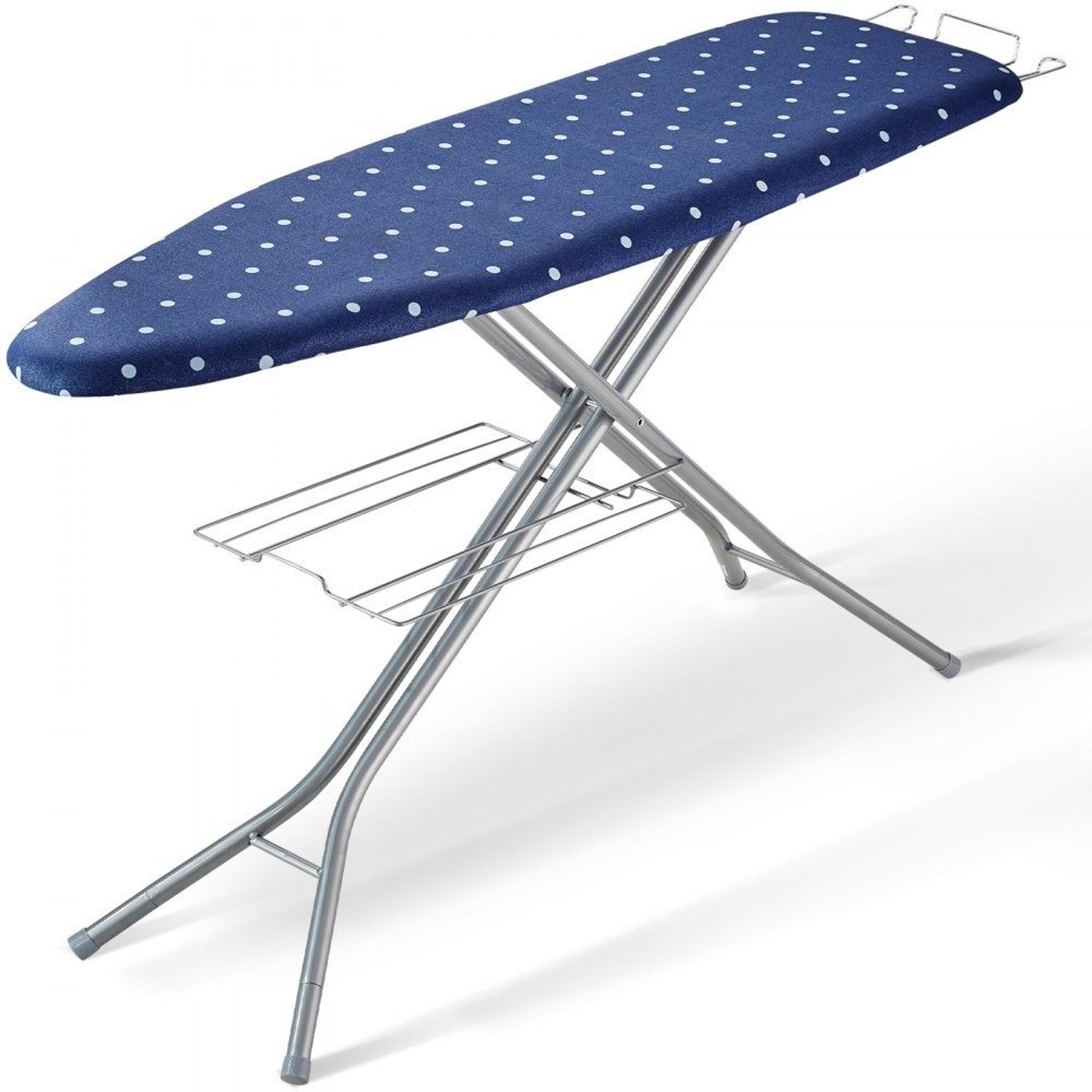 full size adjustable ironing board with storage tray and heat resistant cover 55x15