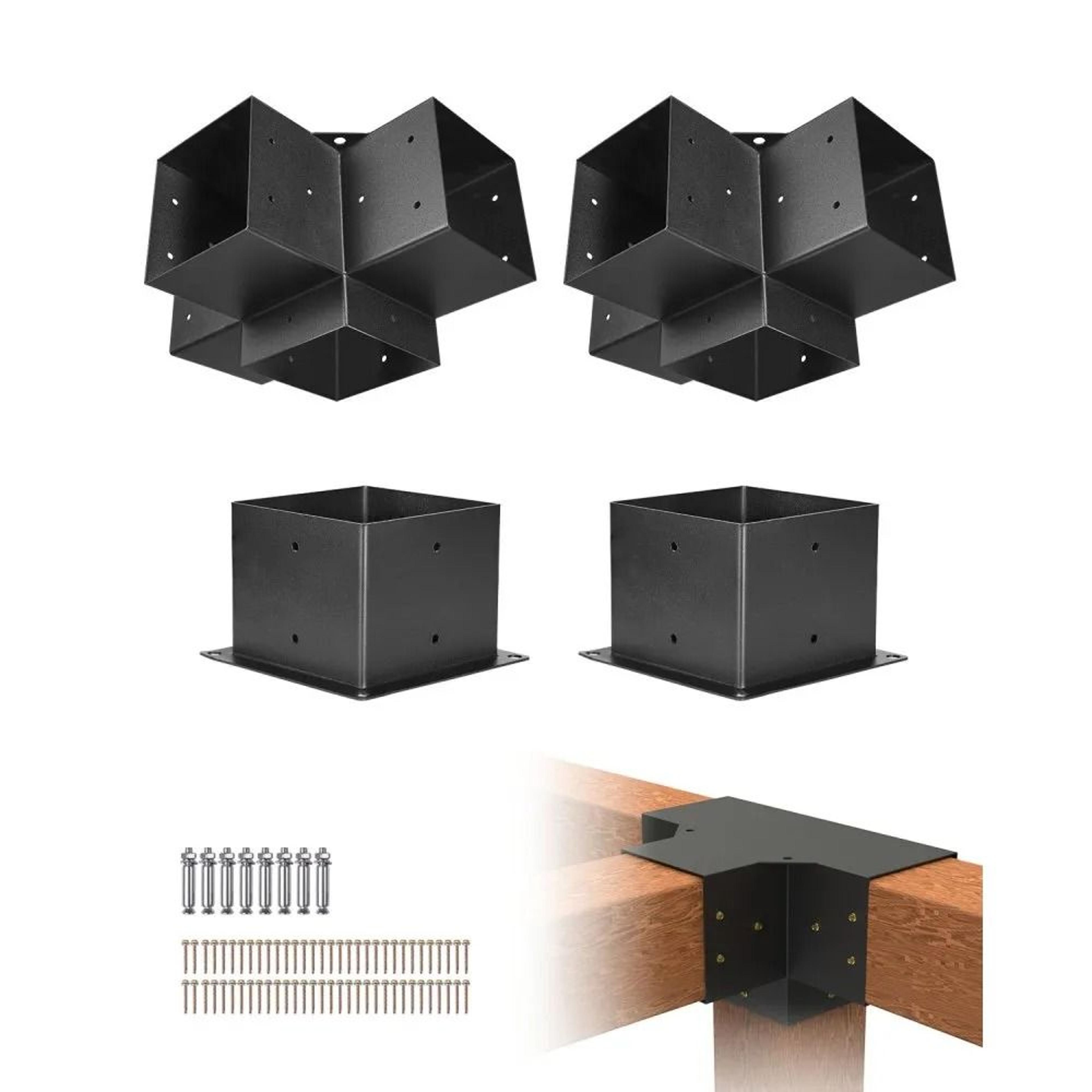 6x6 pergola bracket kit heavy duty 4 way corner brackets and post bases