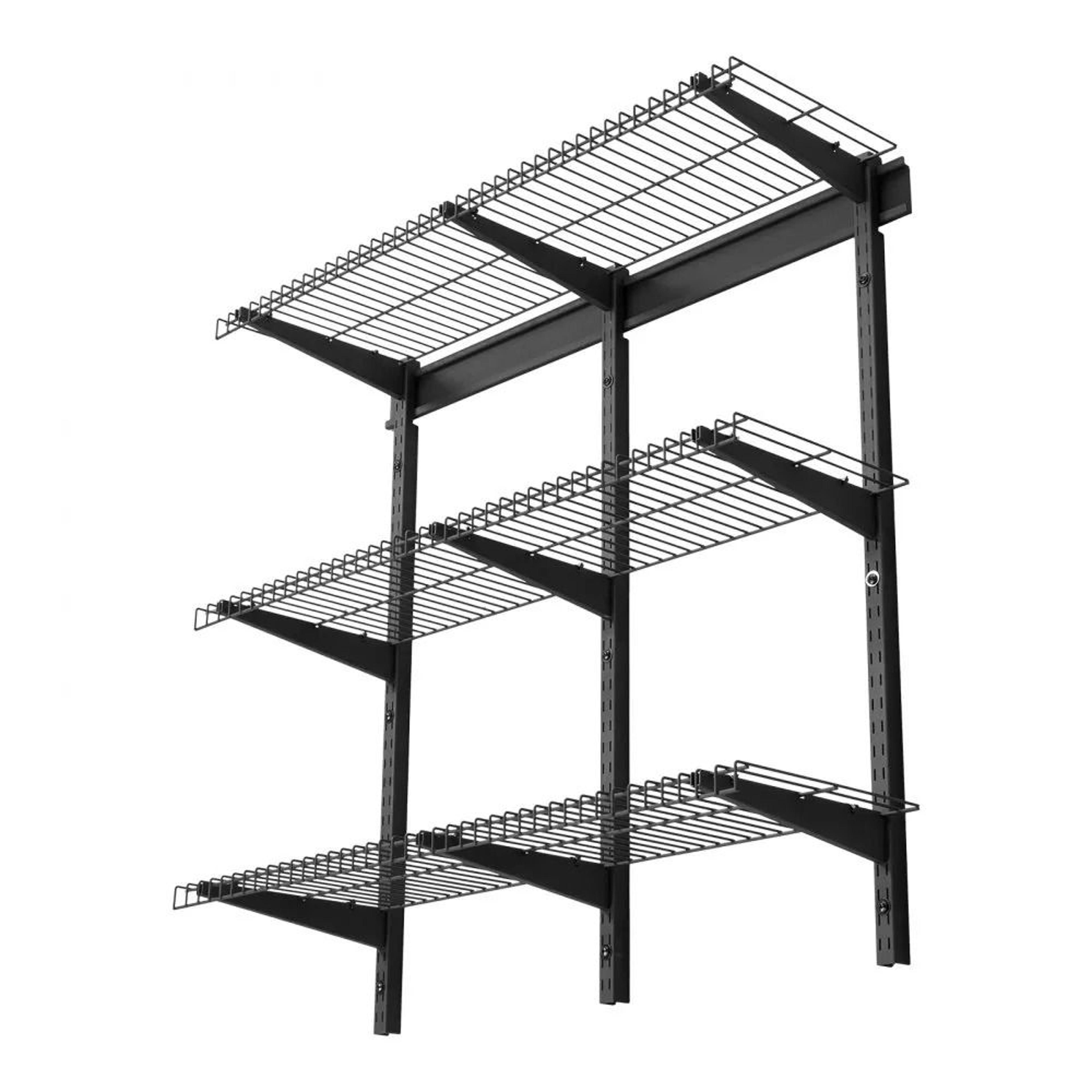 3 tier heavy duty wall mounted garage shelving 450 lb adjustable steel storage rack