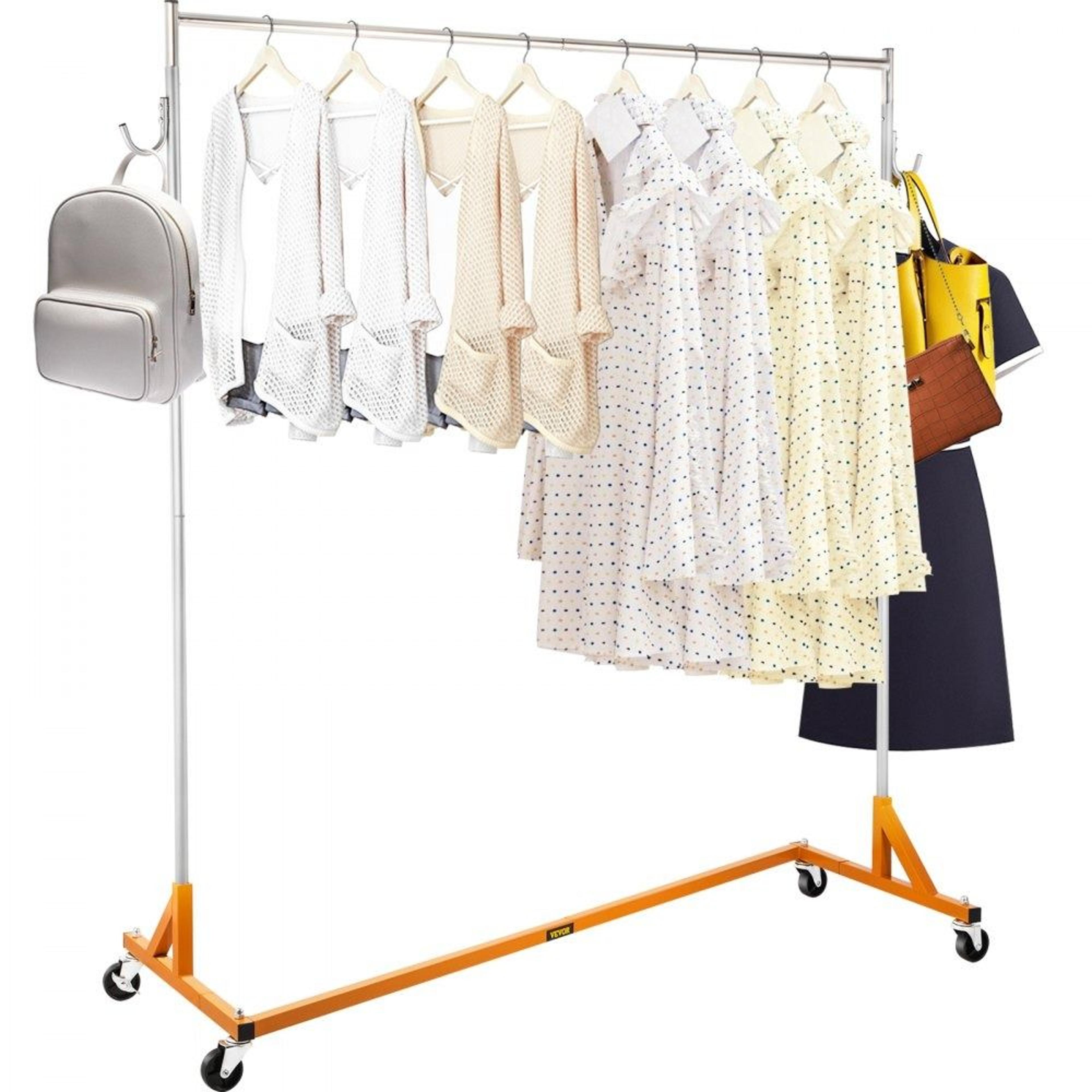 z base garment rack heavy duty rolling clothing rack with lockable casters