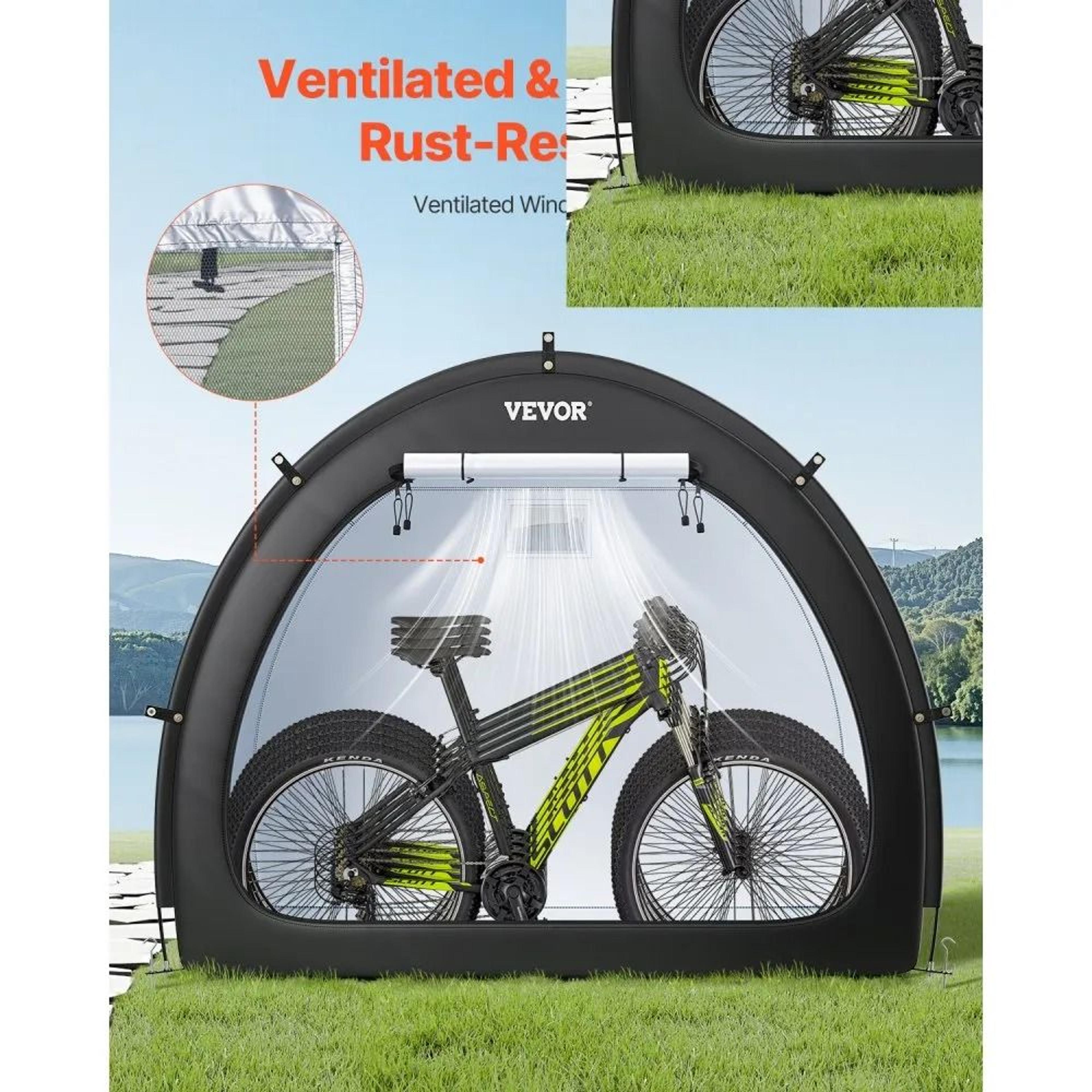 Outdoor Bike Storage Tent For 4 To 5 Bikes Waterproof Bicycle Shed With Ventilated Window 2
