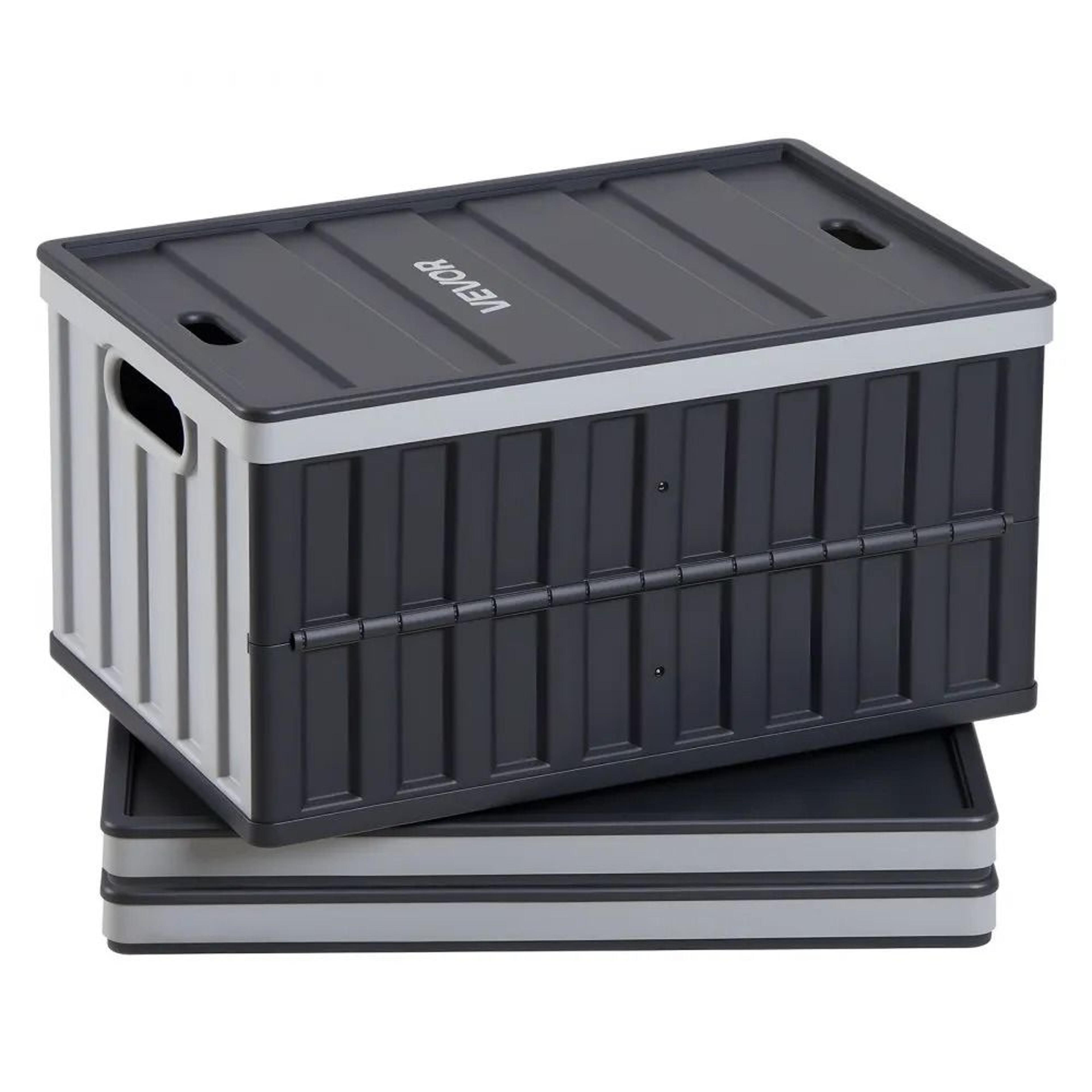 collapsible storage bins with lids stackable folding crates for home organization