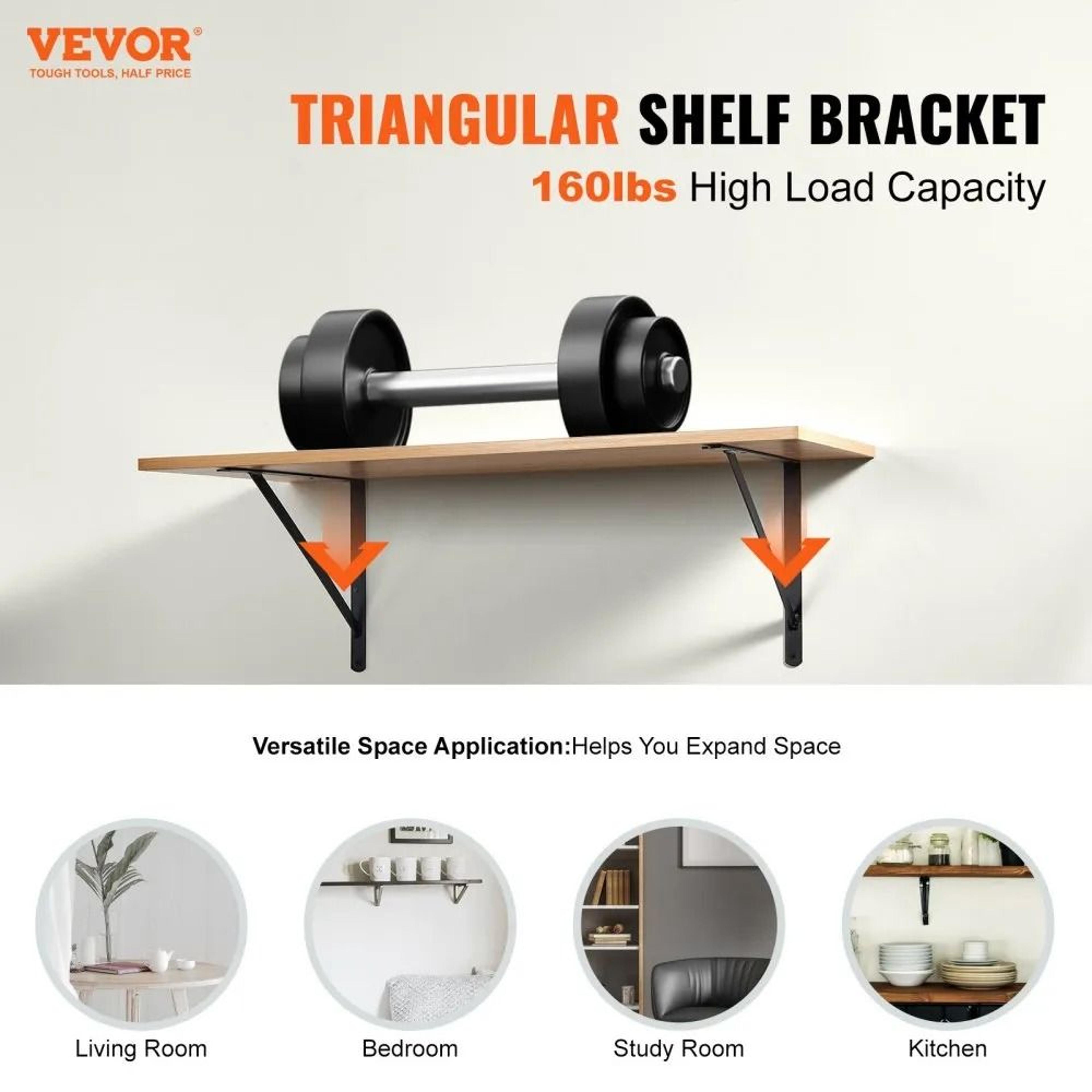 Heavy Duty Shelf Brackets 18 X 12 In 12 Pack Steel Triangle Brackets 1