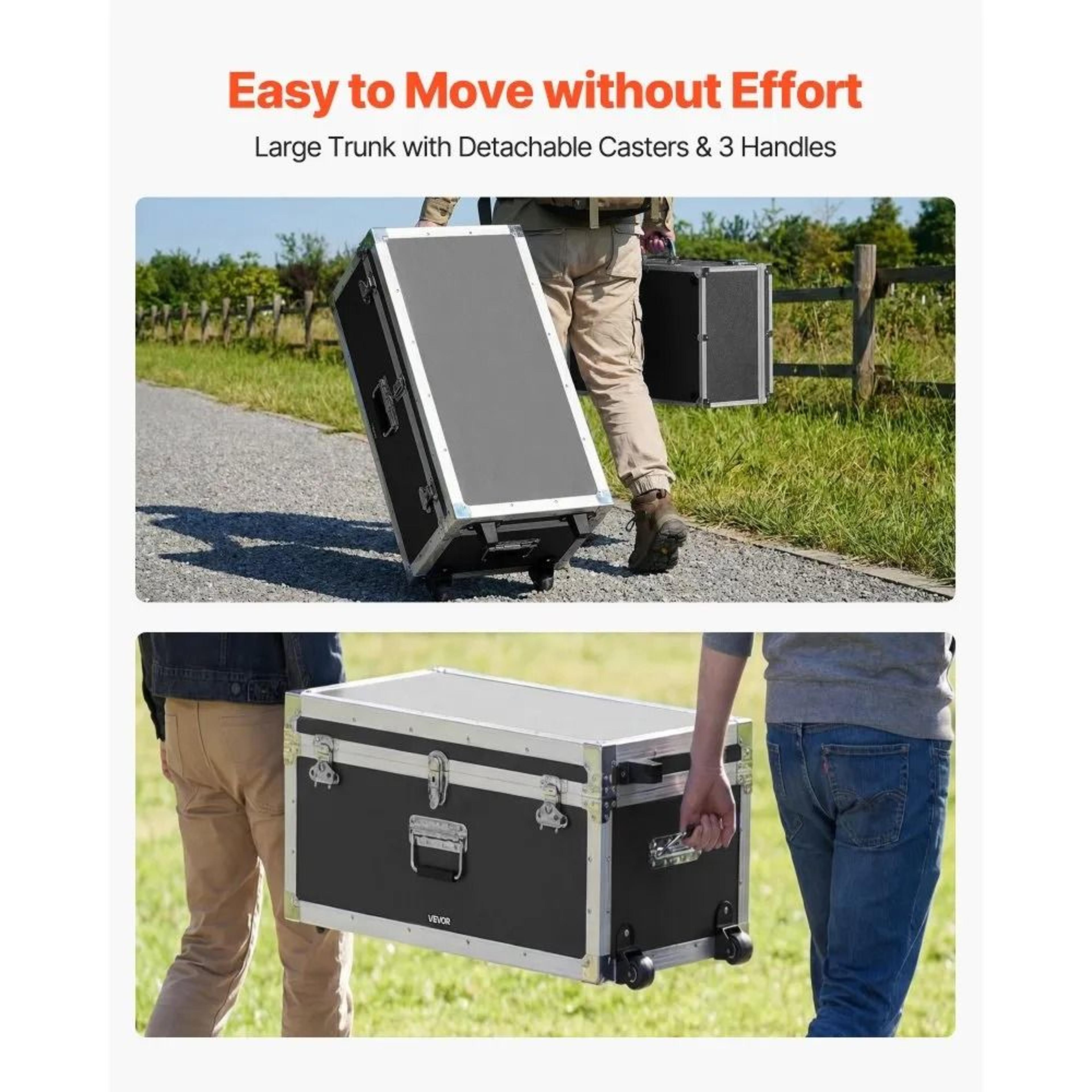 Metal Storage Trunk Set Of 2 With Wheels And Secure Storage 3