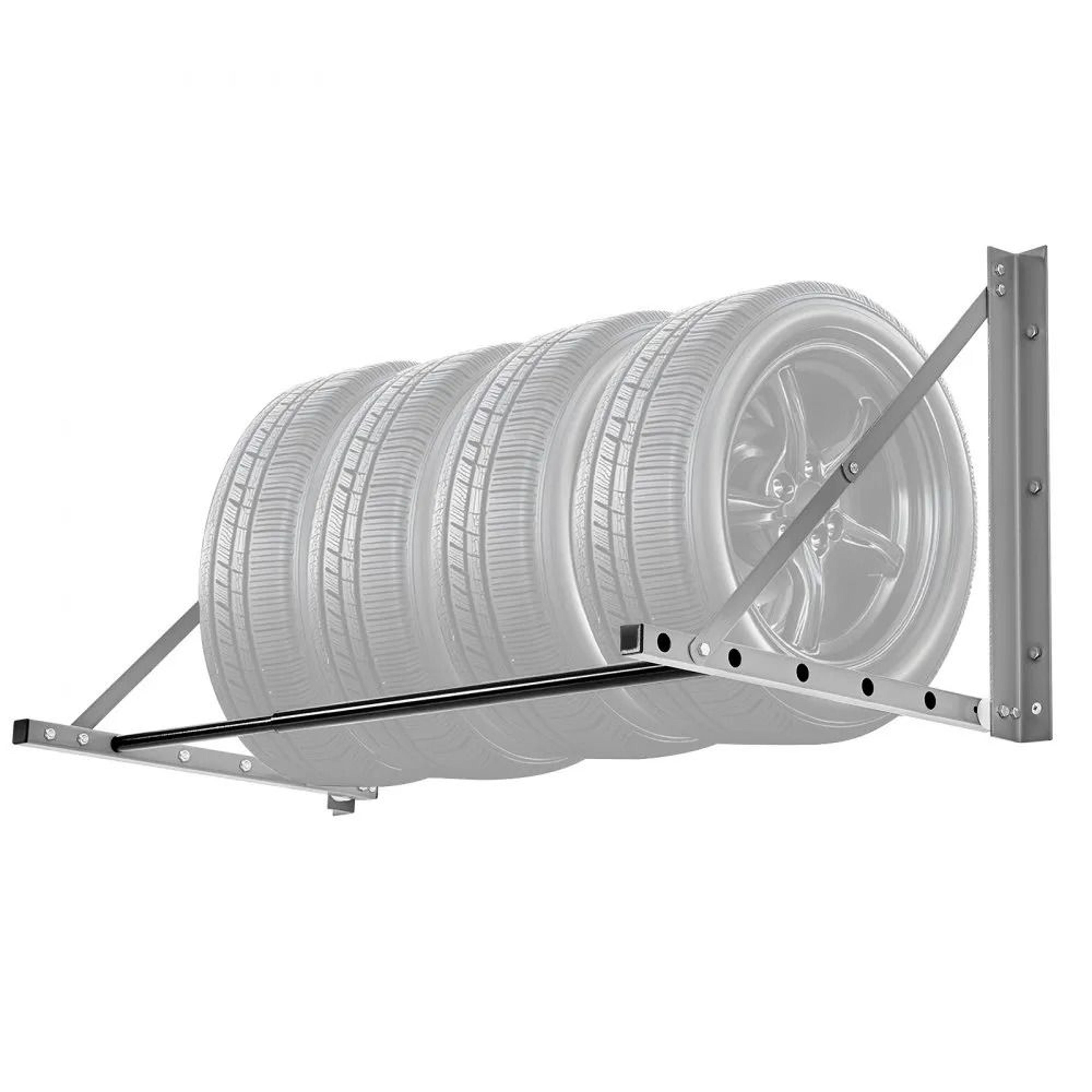 wall mounted folding tire rack adjustable 32 to 48 inch heavy duty tire storage rack for garage