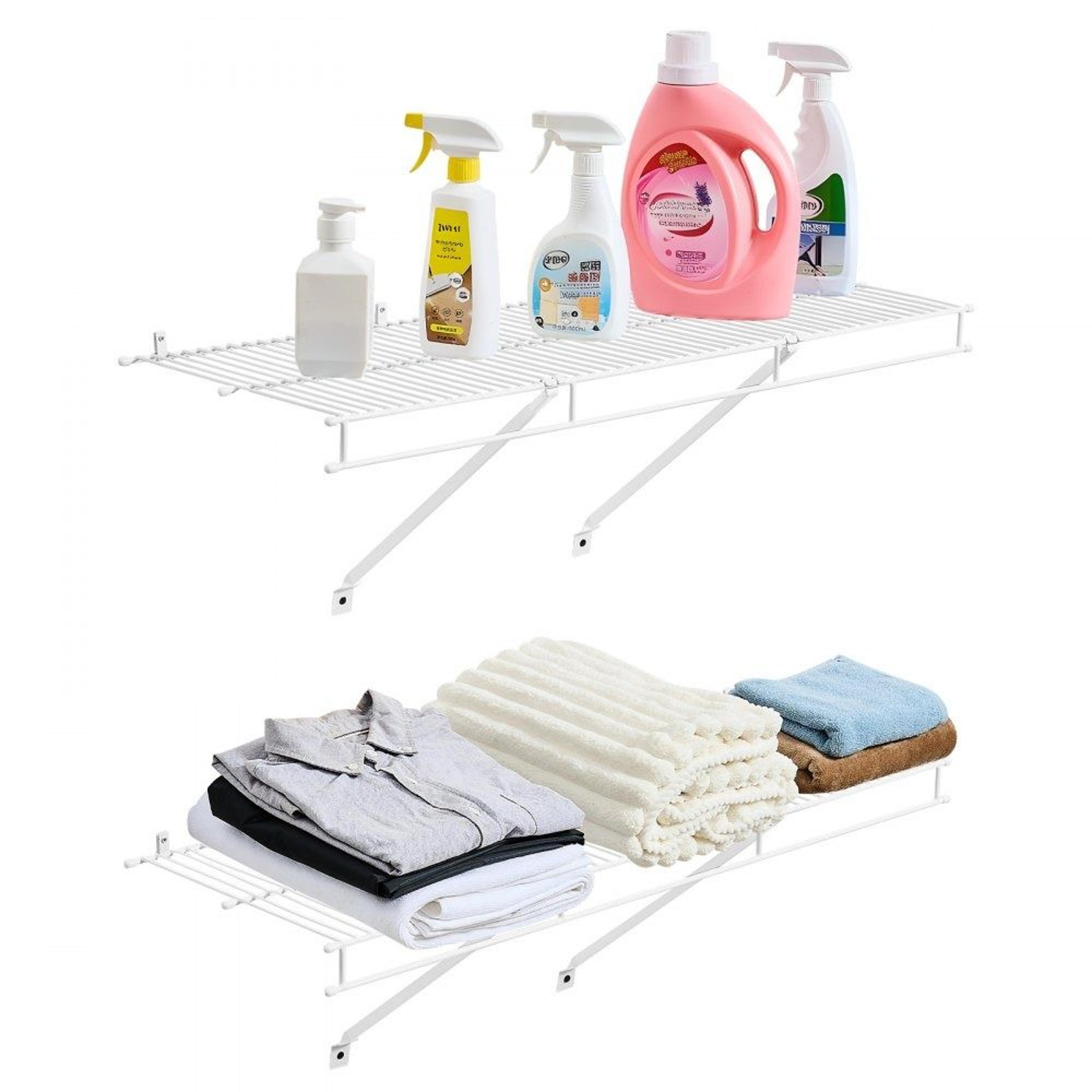 wire shelf kit 3 ft set of 2 wall mounted storage shelves