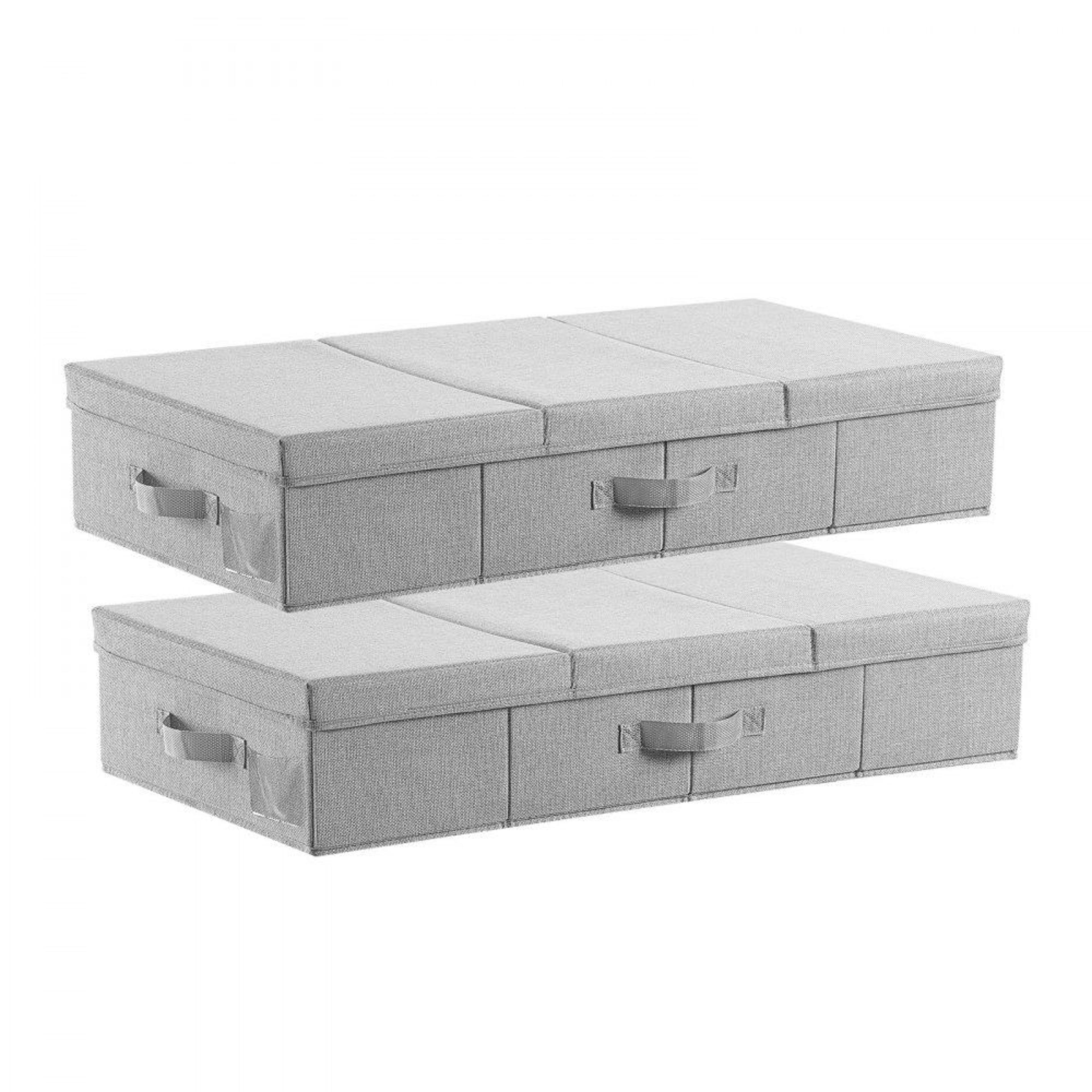 48l under bed storage with lids 2 pack foldable low profile clothes and shoe organizer