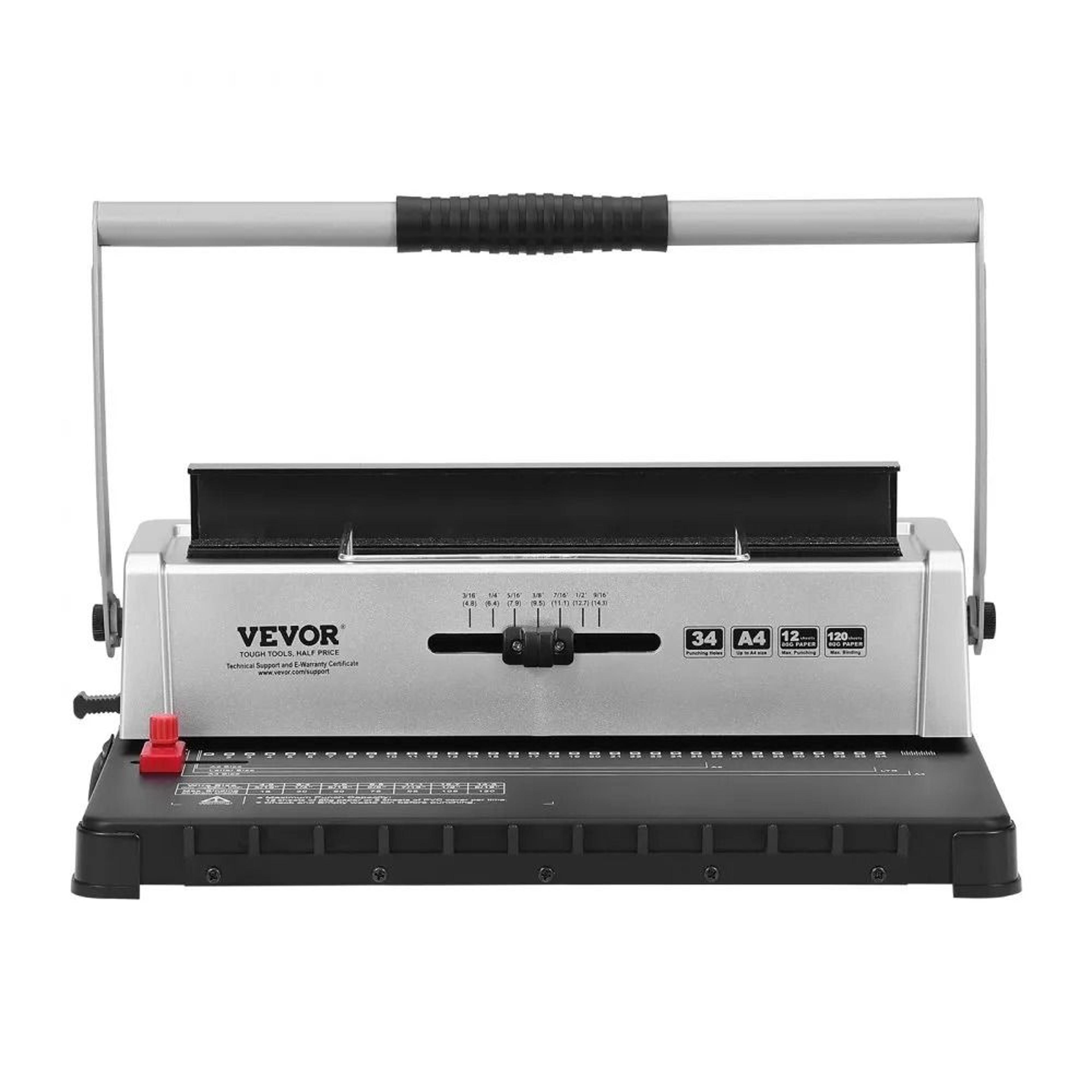 spiral binding machine 34 hole manual book binder 120 sheet capacity