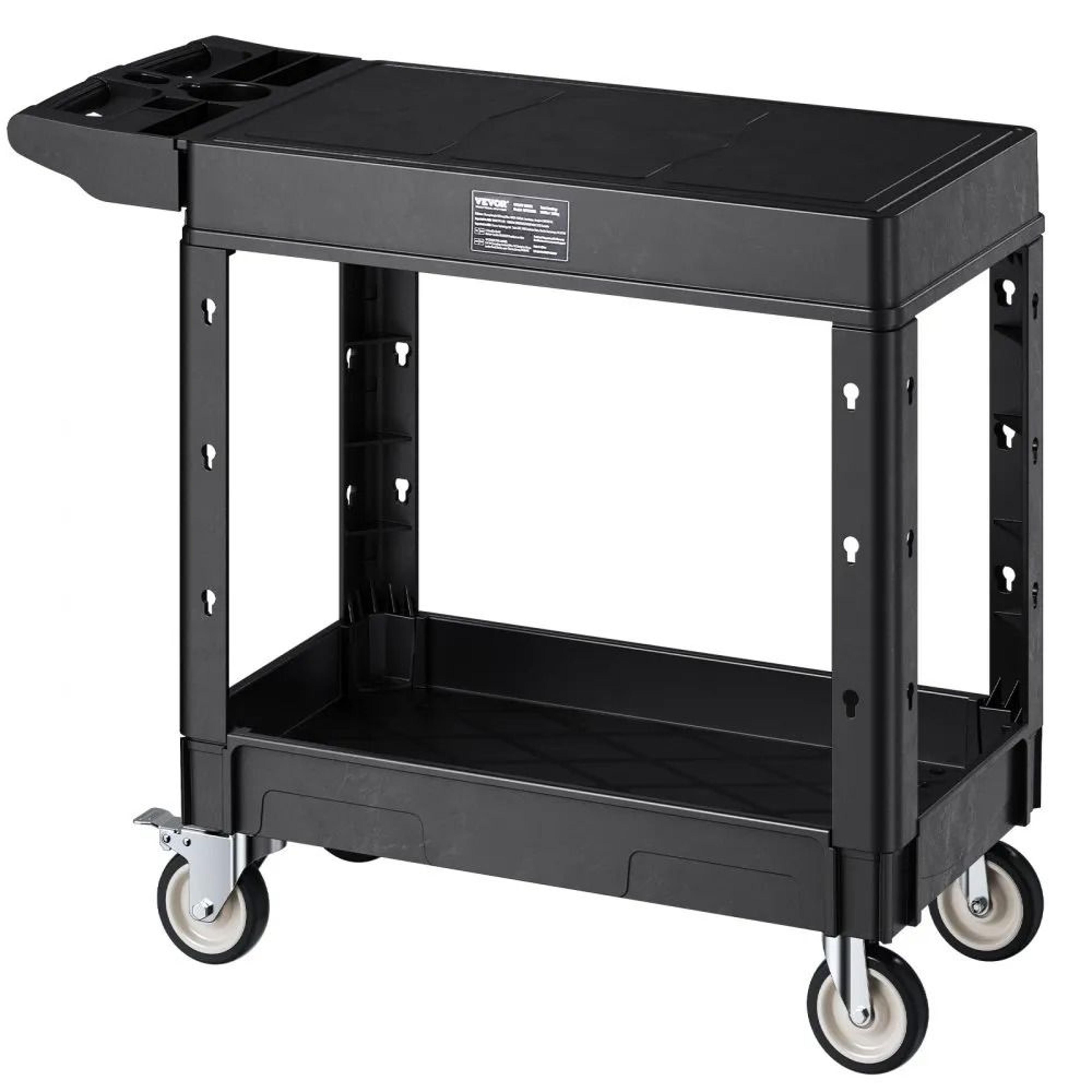 550 Lb Heavy Duty Utility Cart With 2 Shelves And Wheels For Garage And Warehouse 7