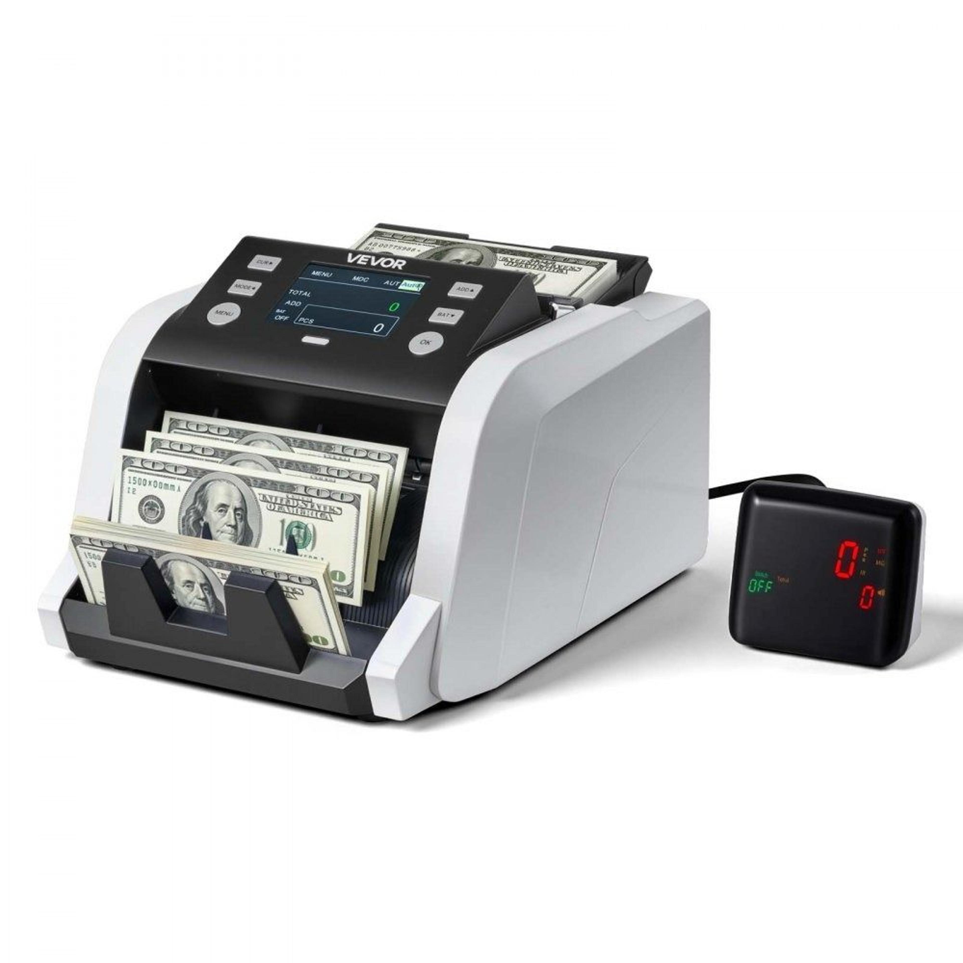 mixed denomination money counter machine with counterfeit detection 1200 bills per minute