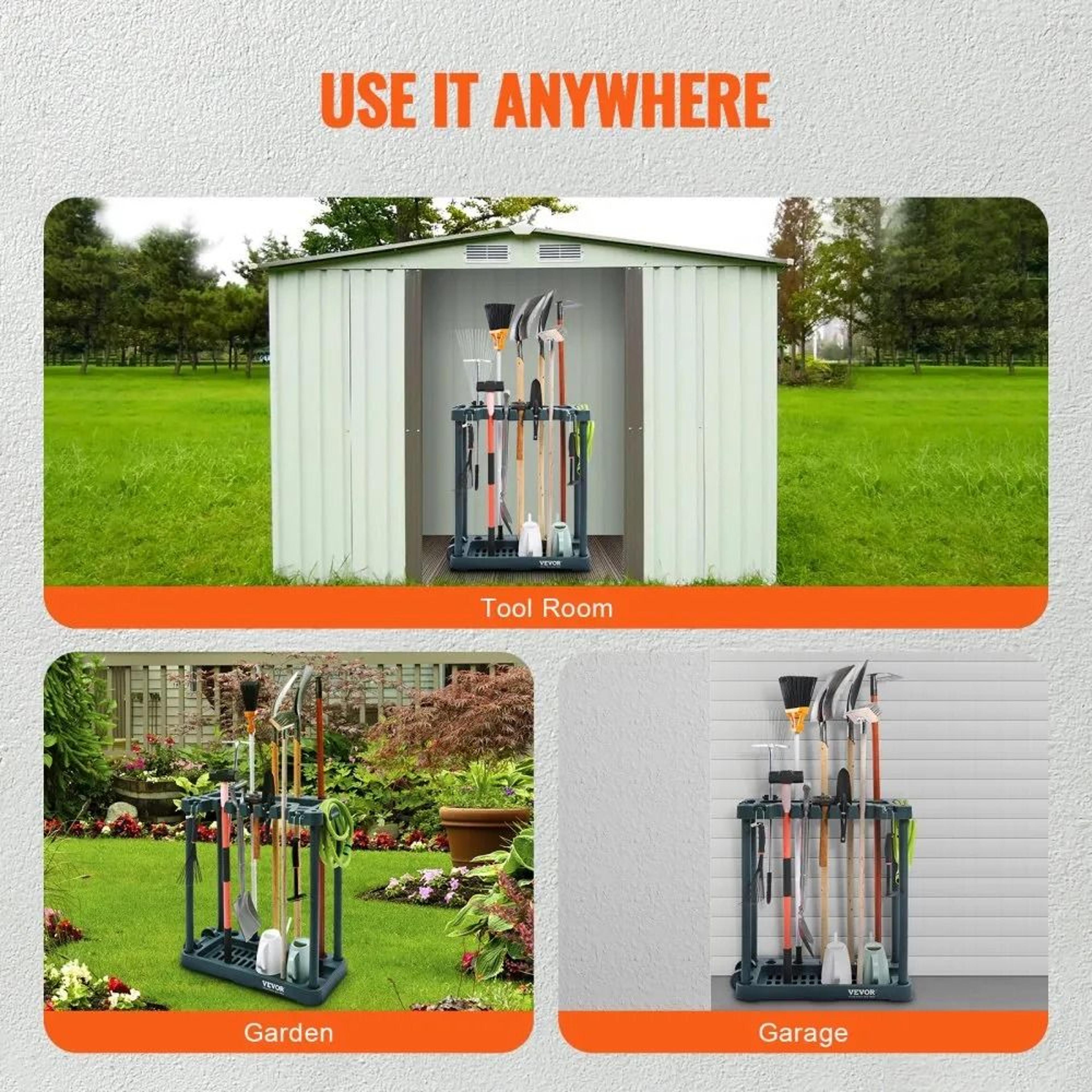Garden Tool Organizer 10 Slots Garden Tool Storage Rack For Garage And Yard 3