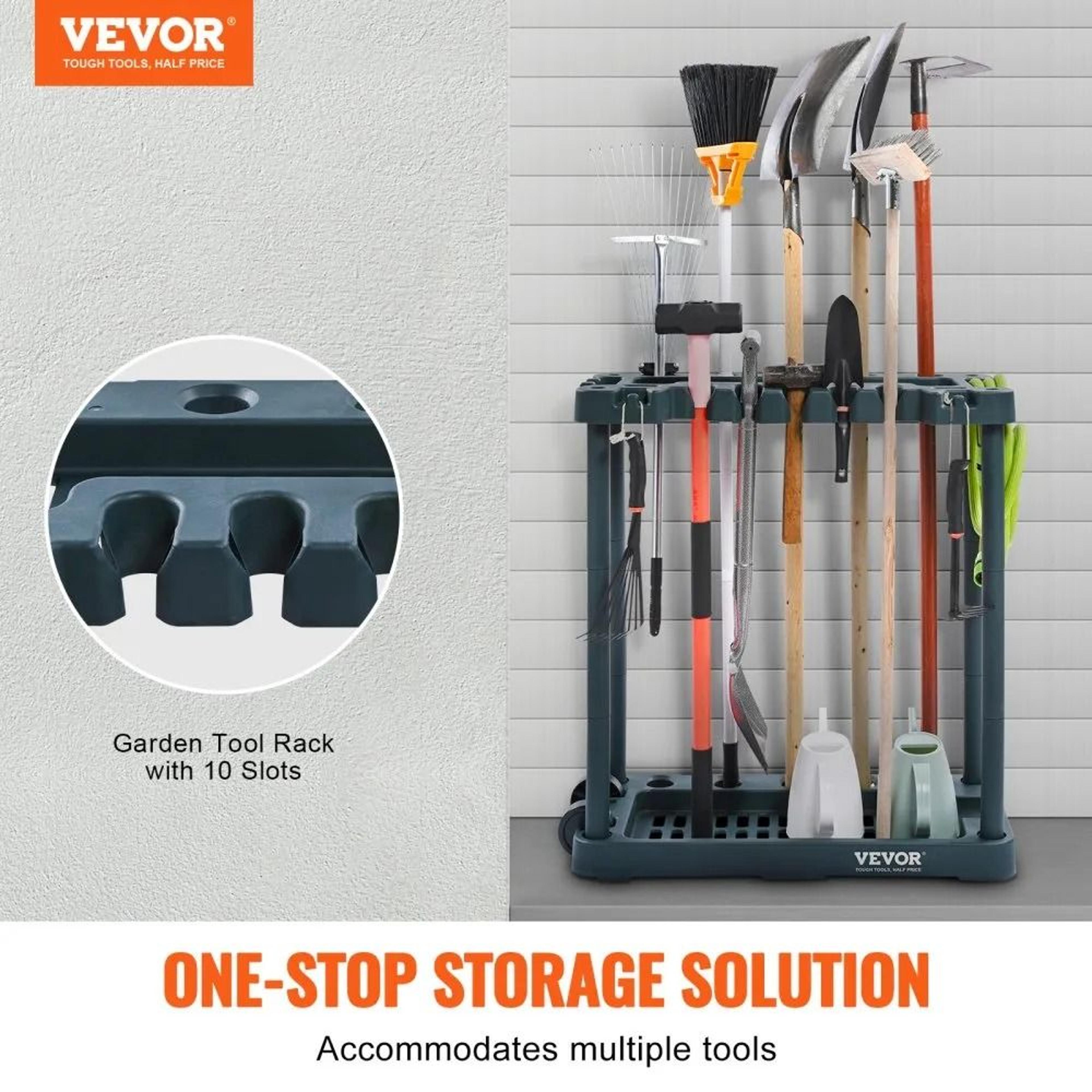 Garden Tool Organizer 10 Slots Garden Tool Storage Rack For Garage And Yard 2