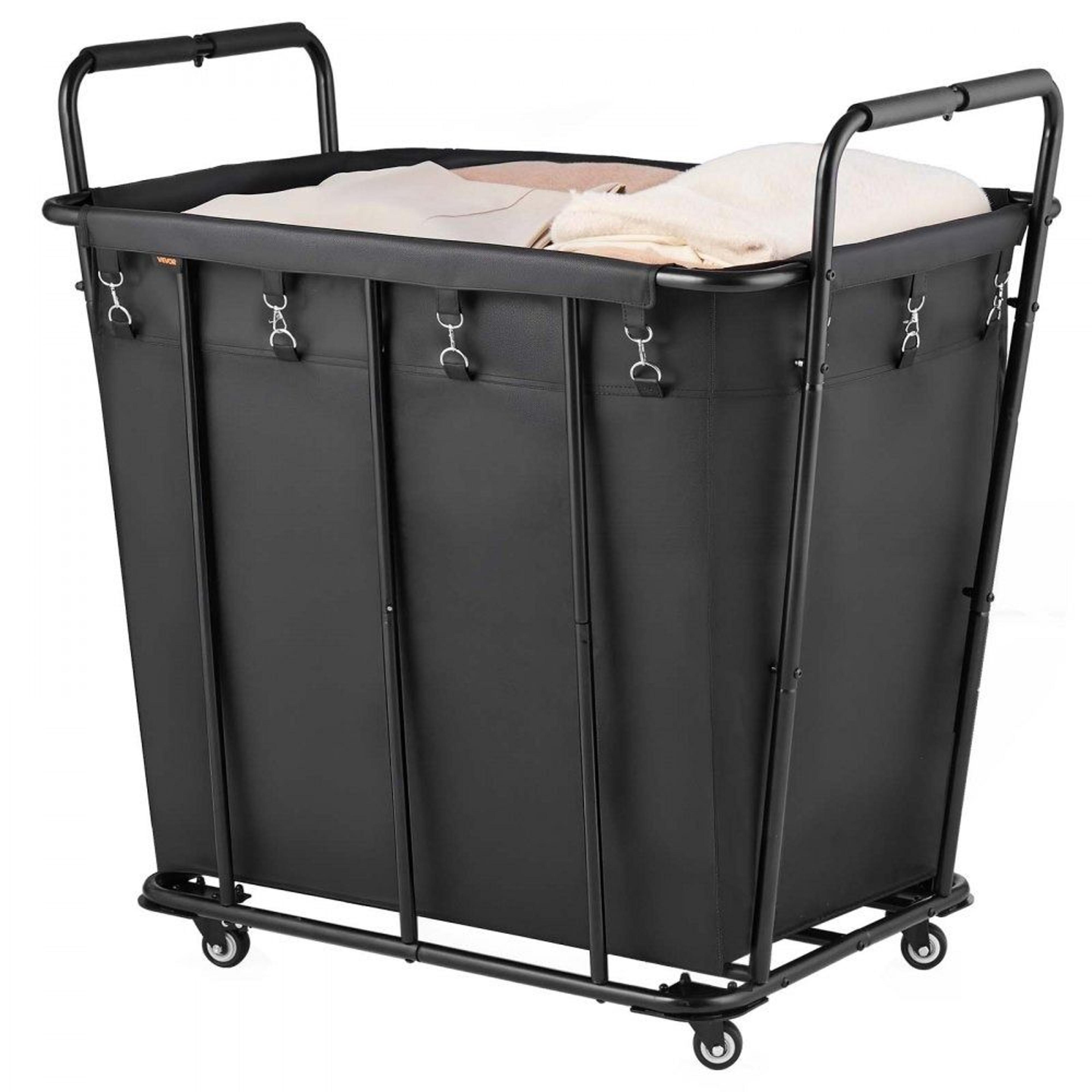 heavy duty laundry cart with waterproof liner 260 lbs rolling utility basket