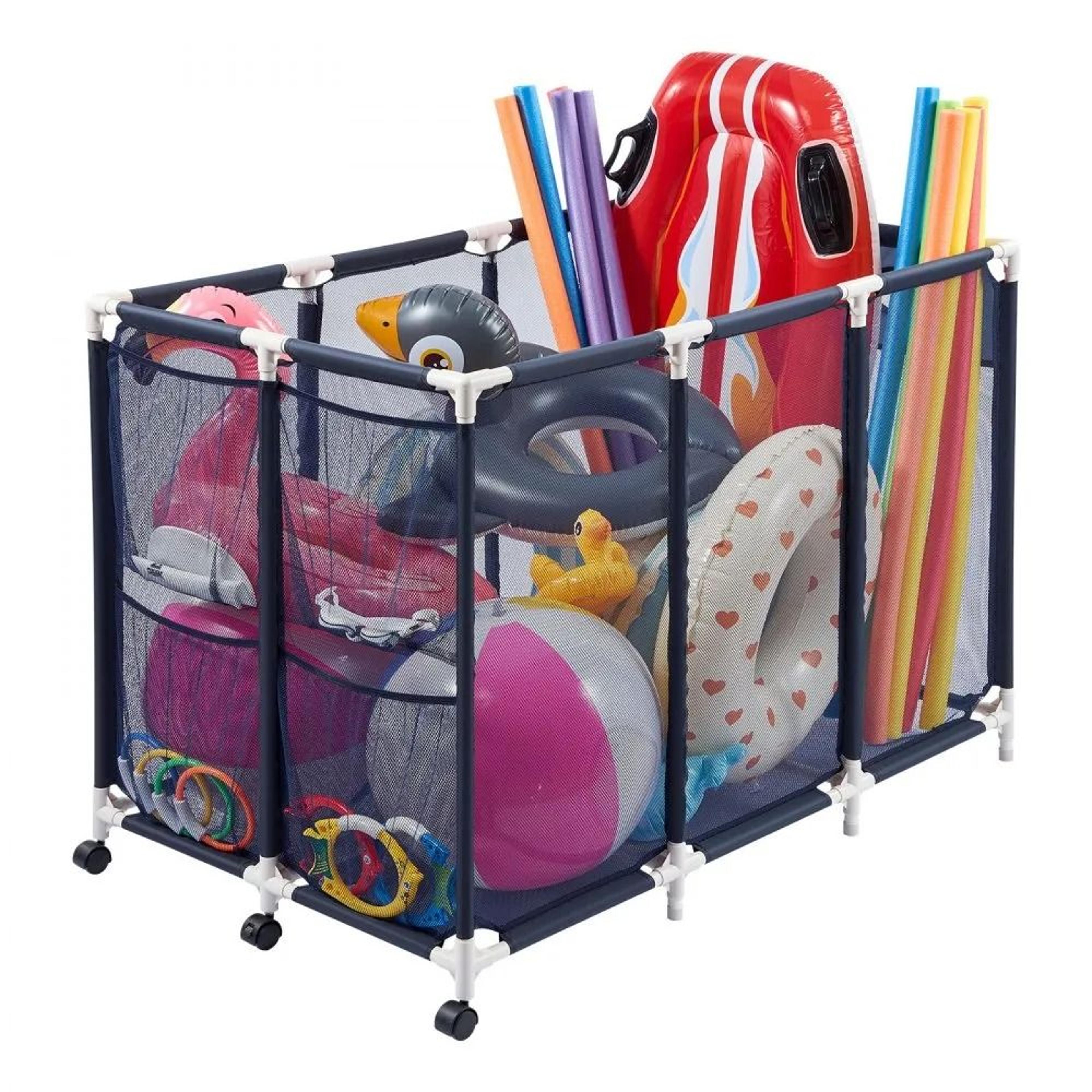 pool storage bin 47.2 in rolling pool float storage organizer with wheels