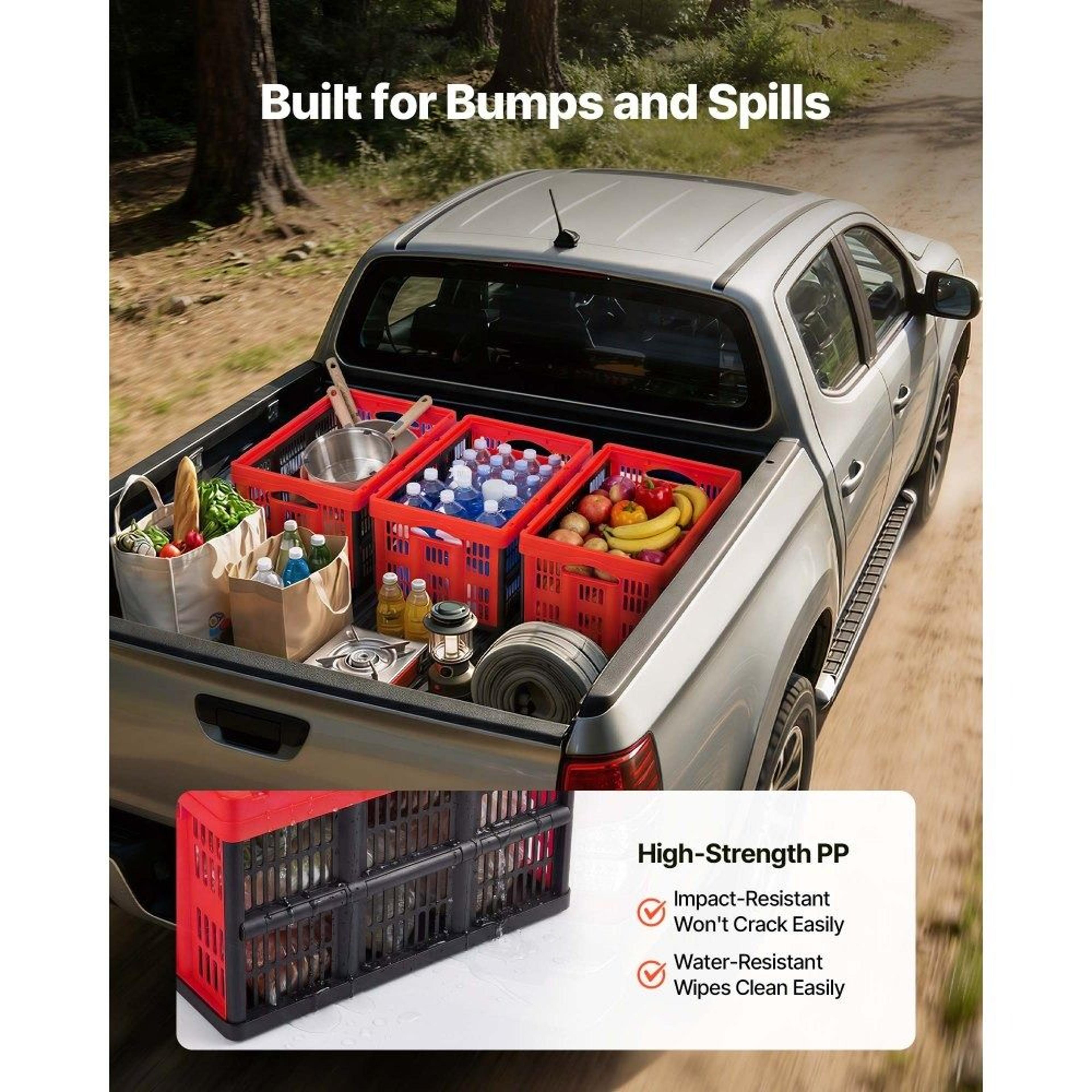 32L Collapsible Storage Bins 3 Pack Stackable Folding Crates With Handles 3