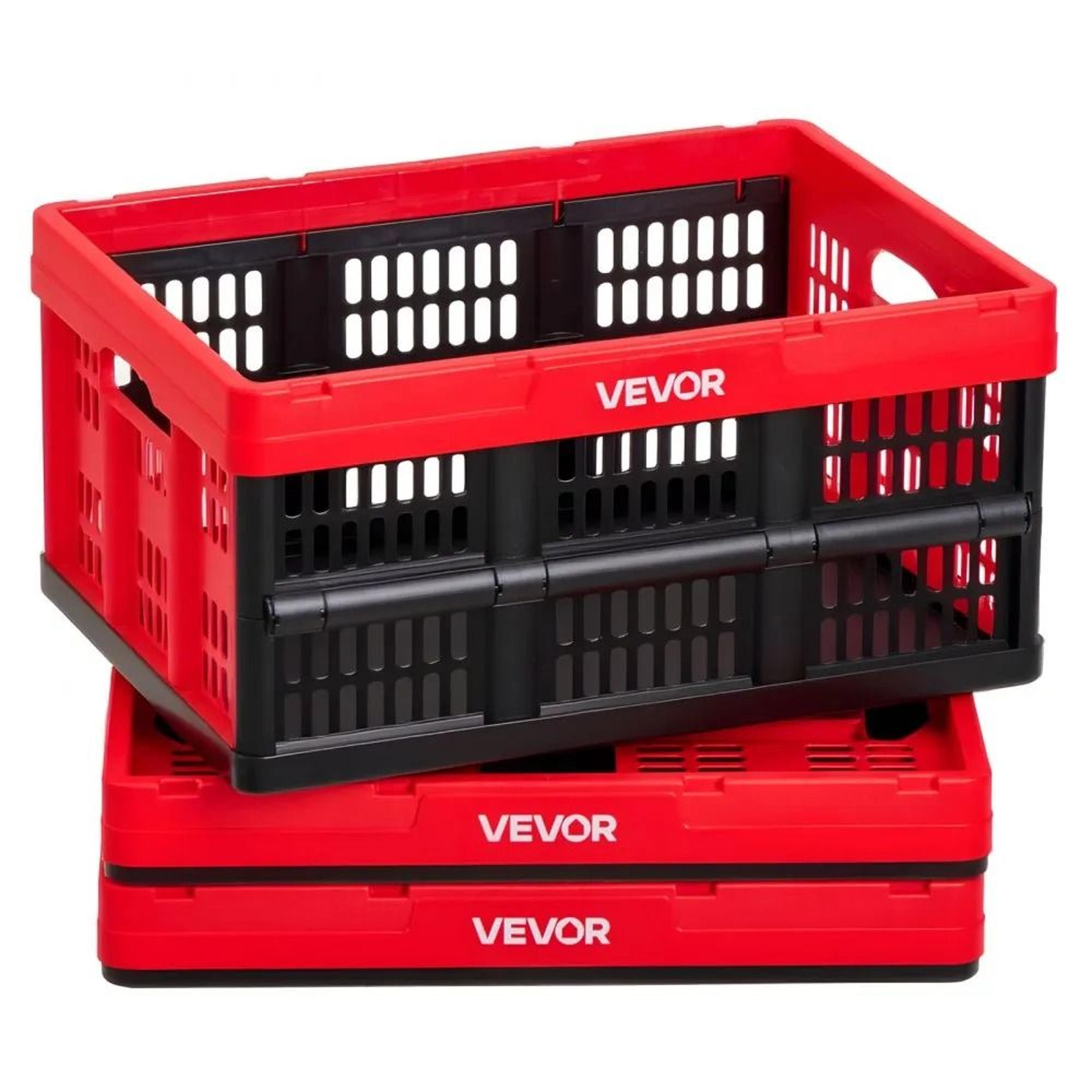 32l collapsible storage bins 3 pack stackable folding crates with handles
