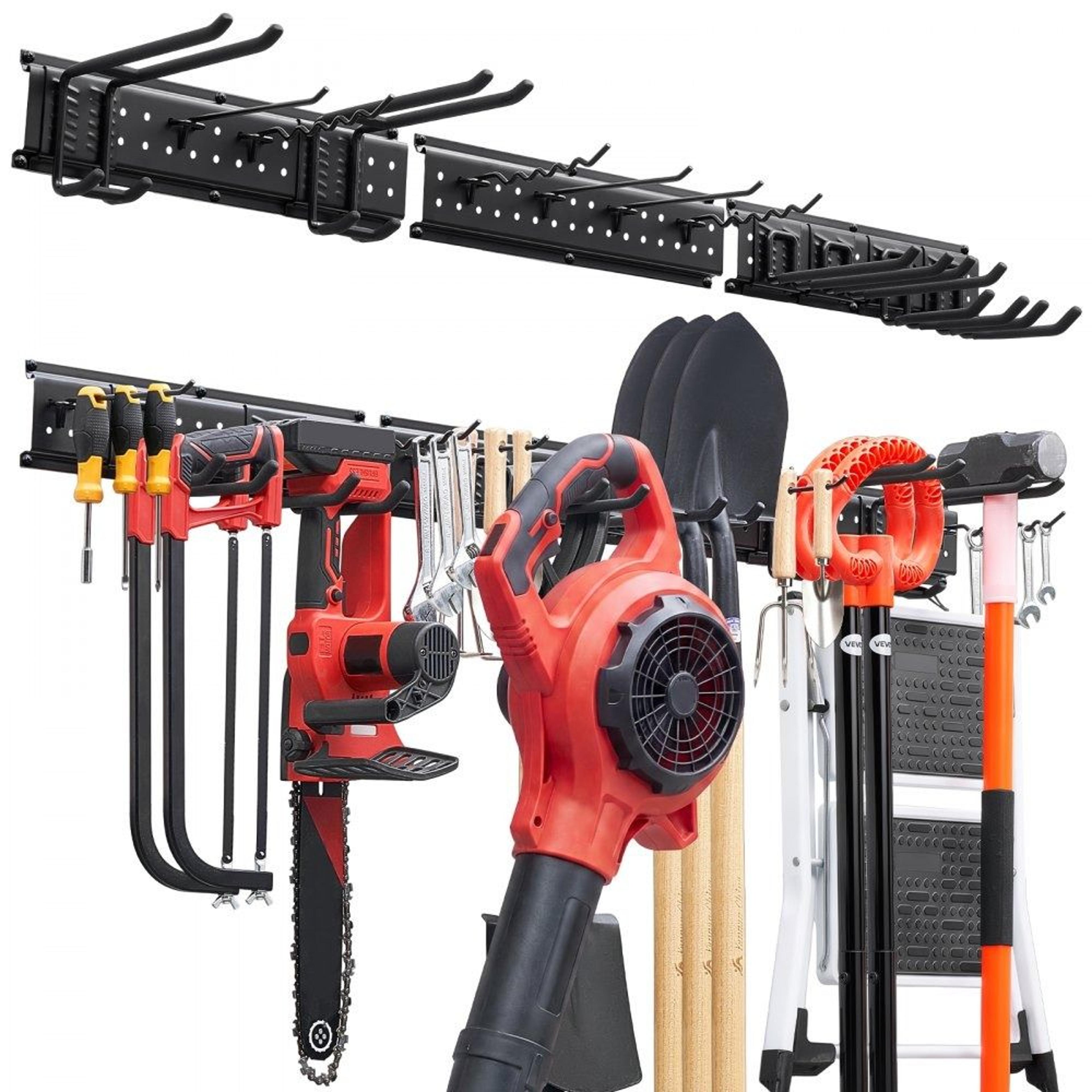 garage tool organizer 49.5 inch heavy duty wall mount tool rack 600 lbs with hooks