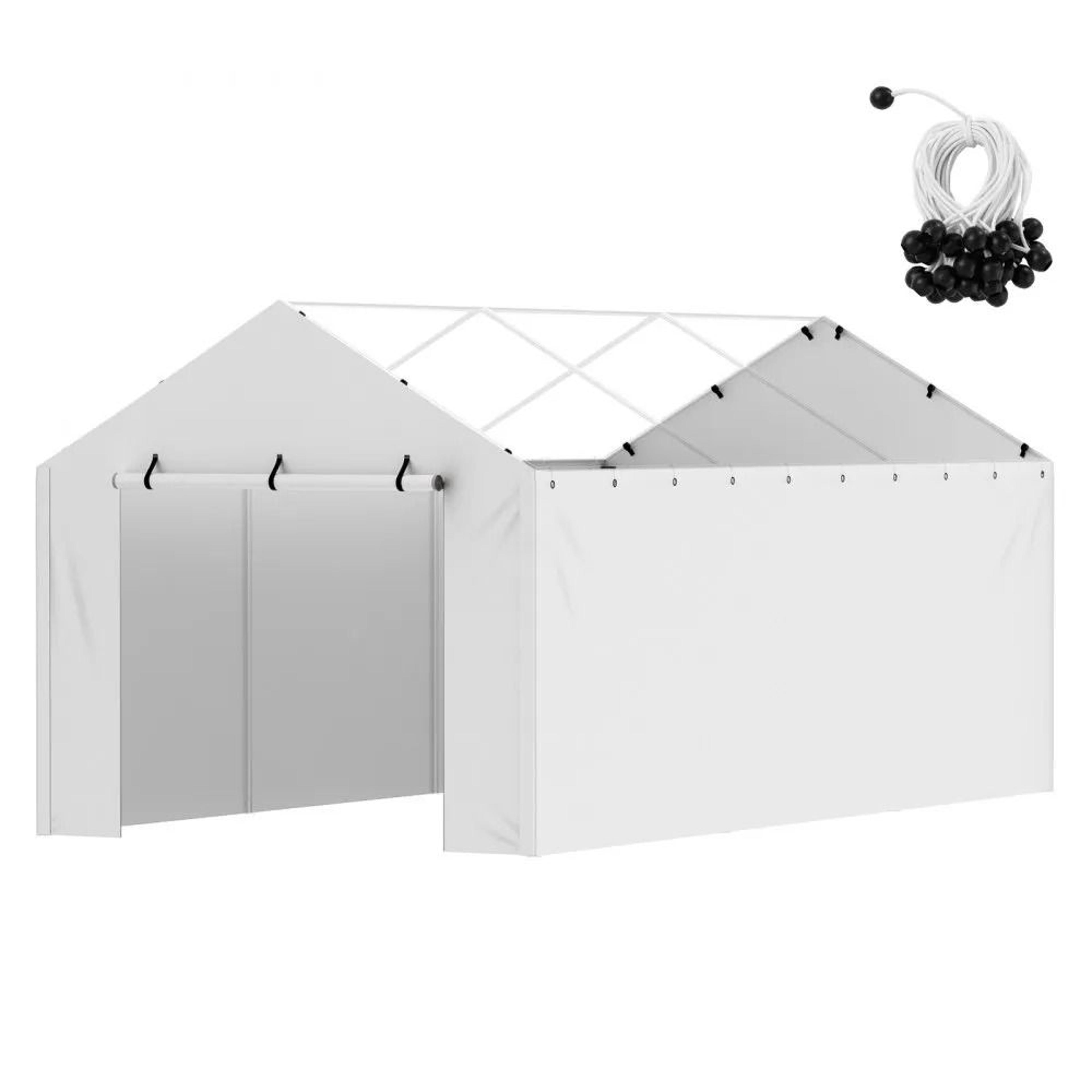 10x20 carport replacement cover waterproof canopy side wall with bungees