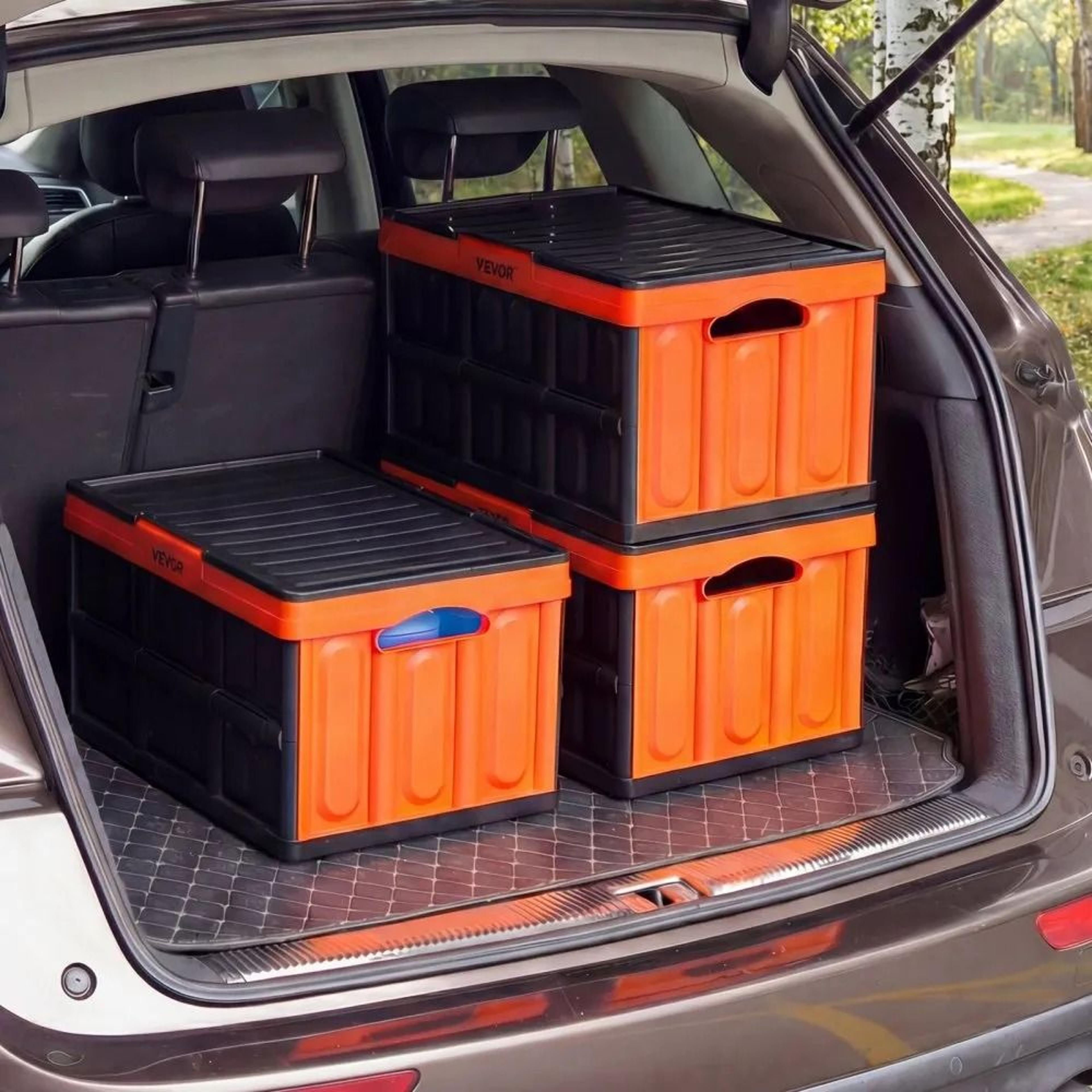 45L Collapsible Storage Bins With Lids Stackable Folding Crates 6