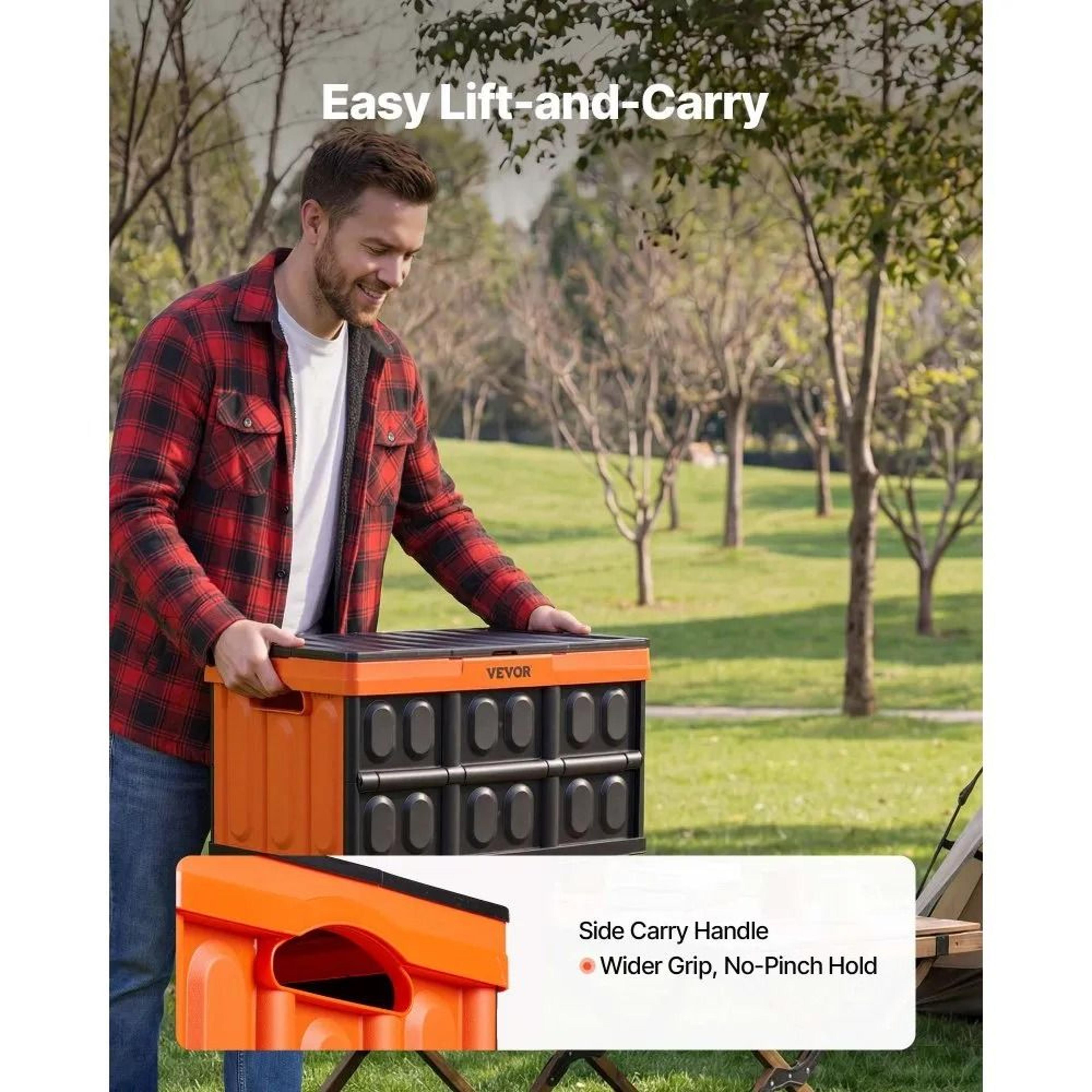 45L Collapsible Storage Bins With Lids Stackable Folding Crates 3