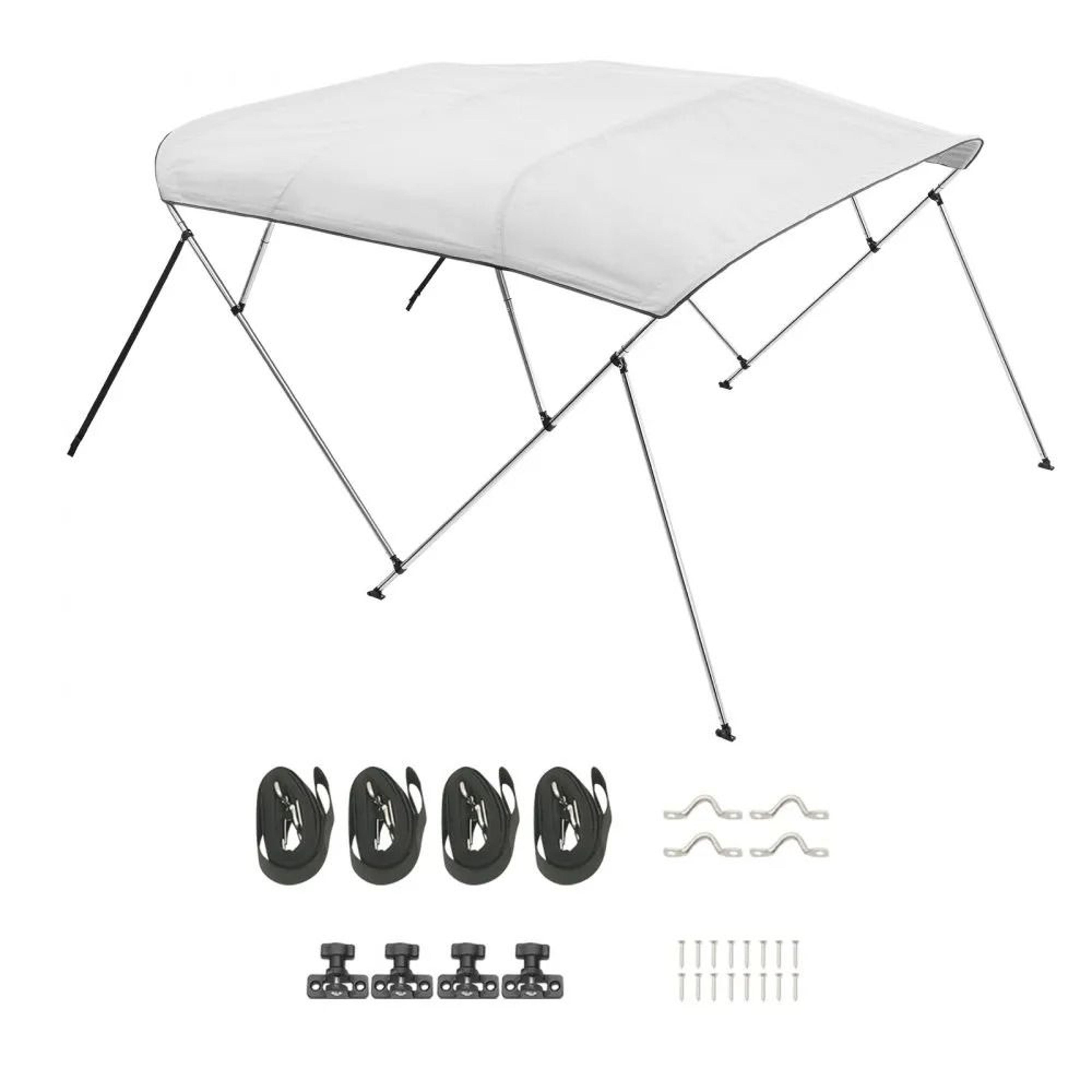 4 bow boat bimini top 600d polyester sun shade canopy with aluminum frame