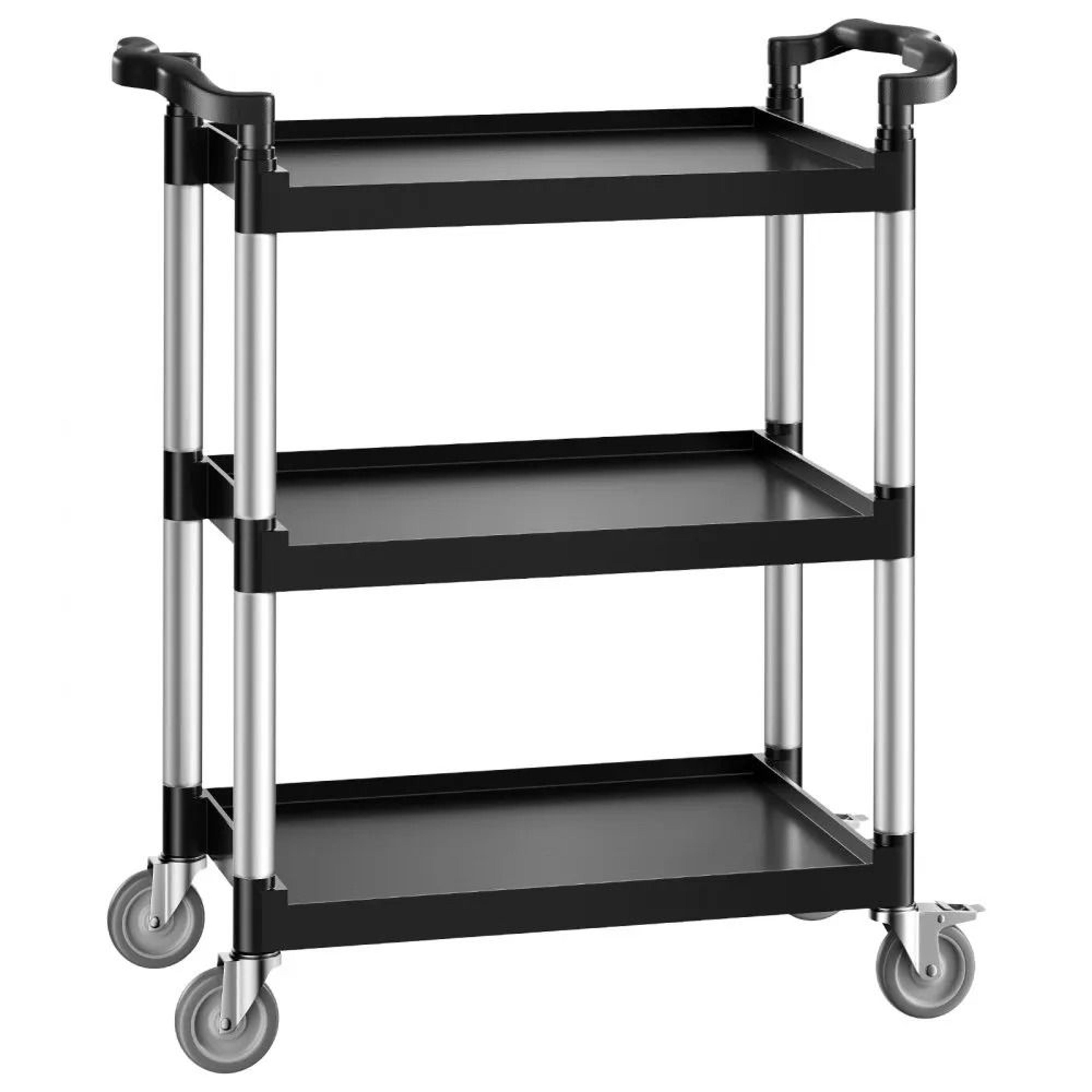 heavy duty utility cart 300 lbs 3 tier rolling service cart