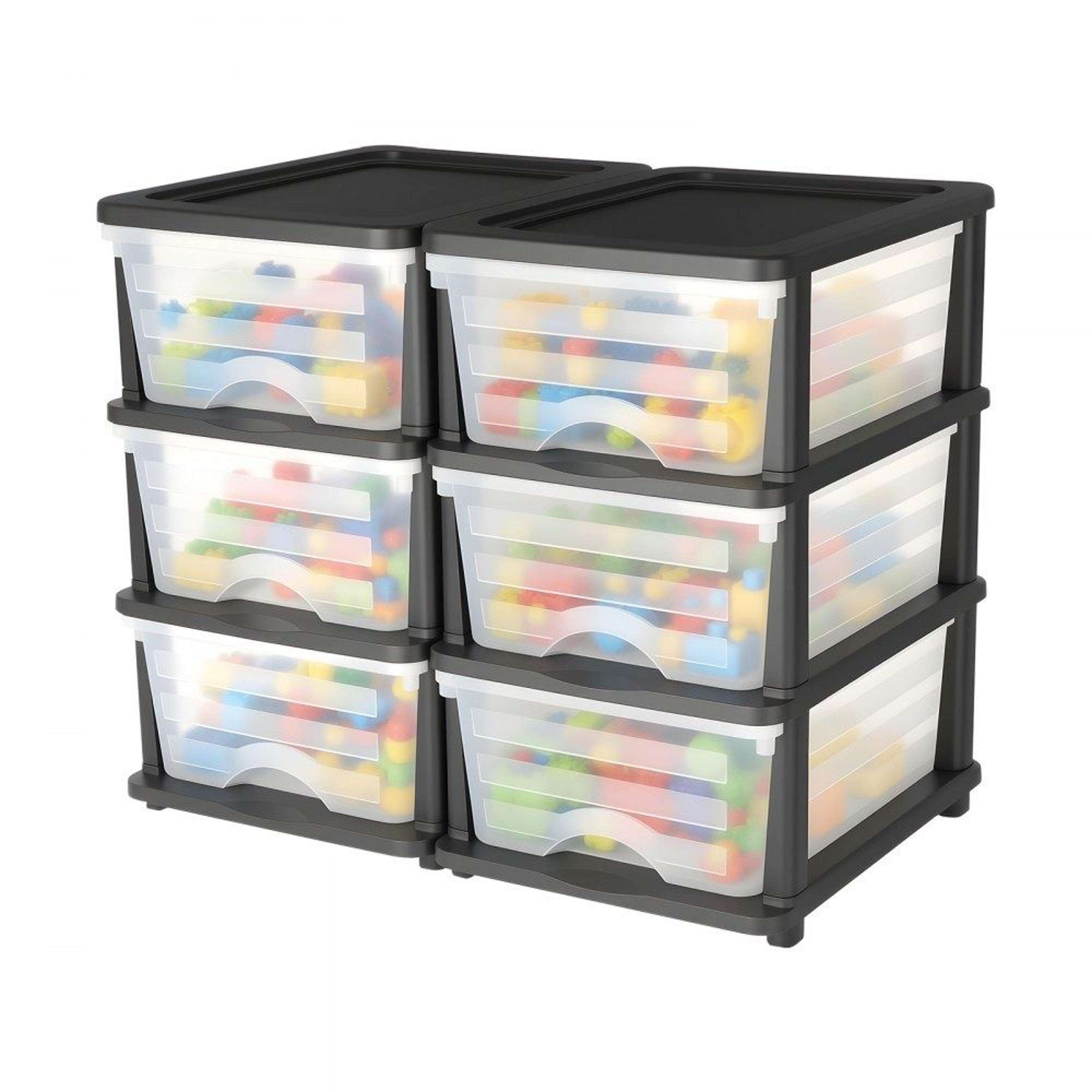 2 pack plastic storage drawers 6 drawer storage organizer for home office closet organization