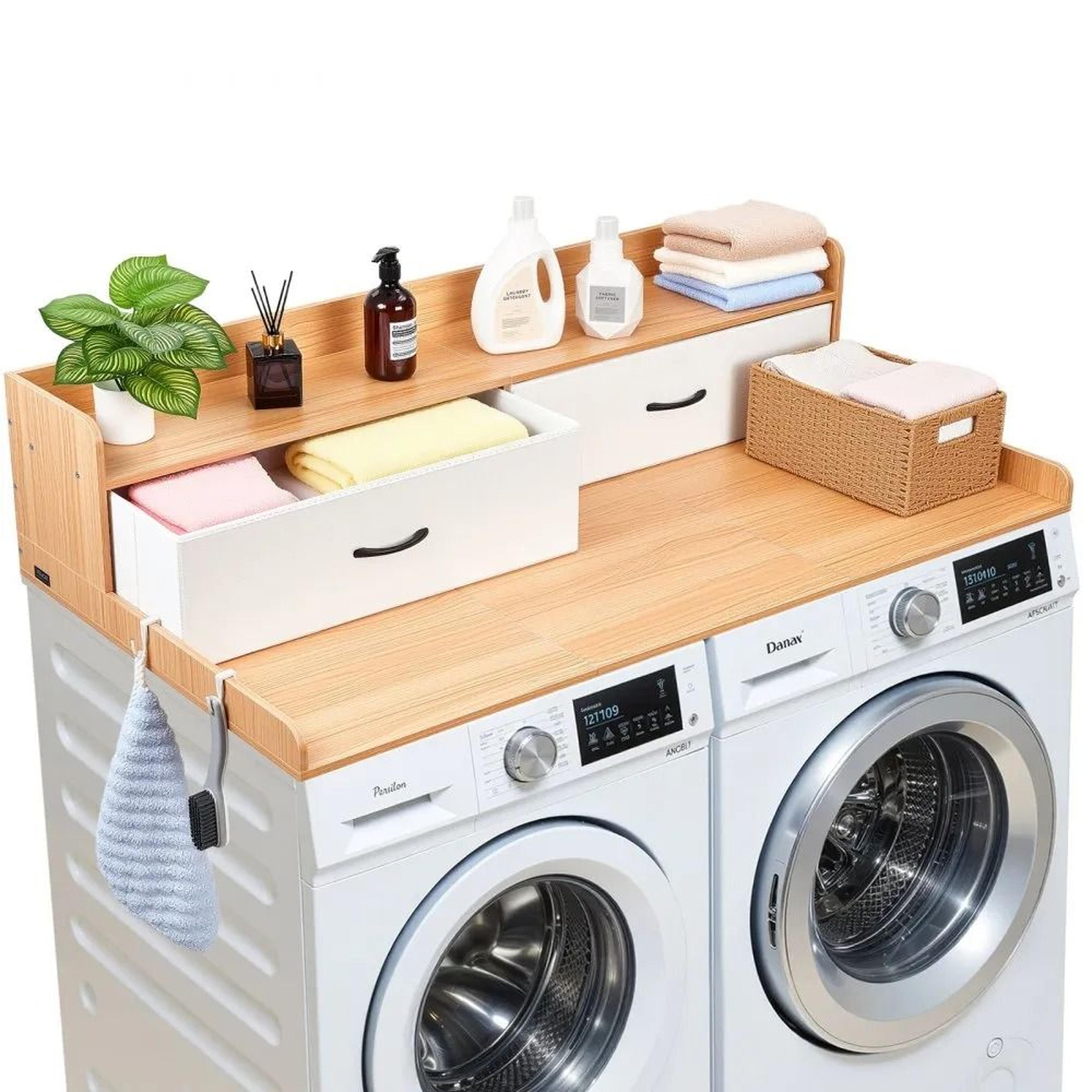 washer dryer countertop with shelf and drawers laundry storage topper