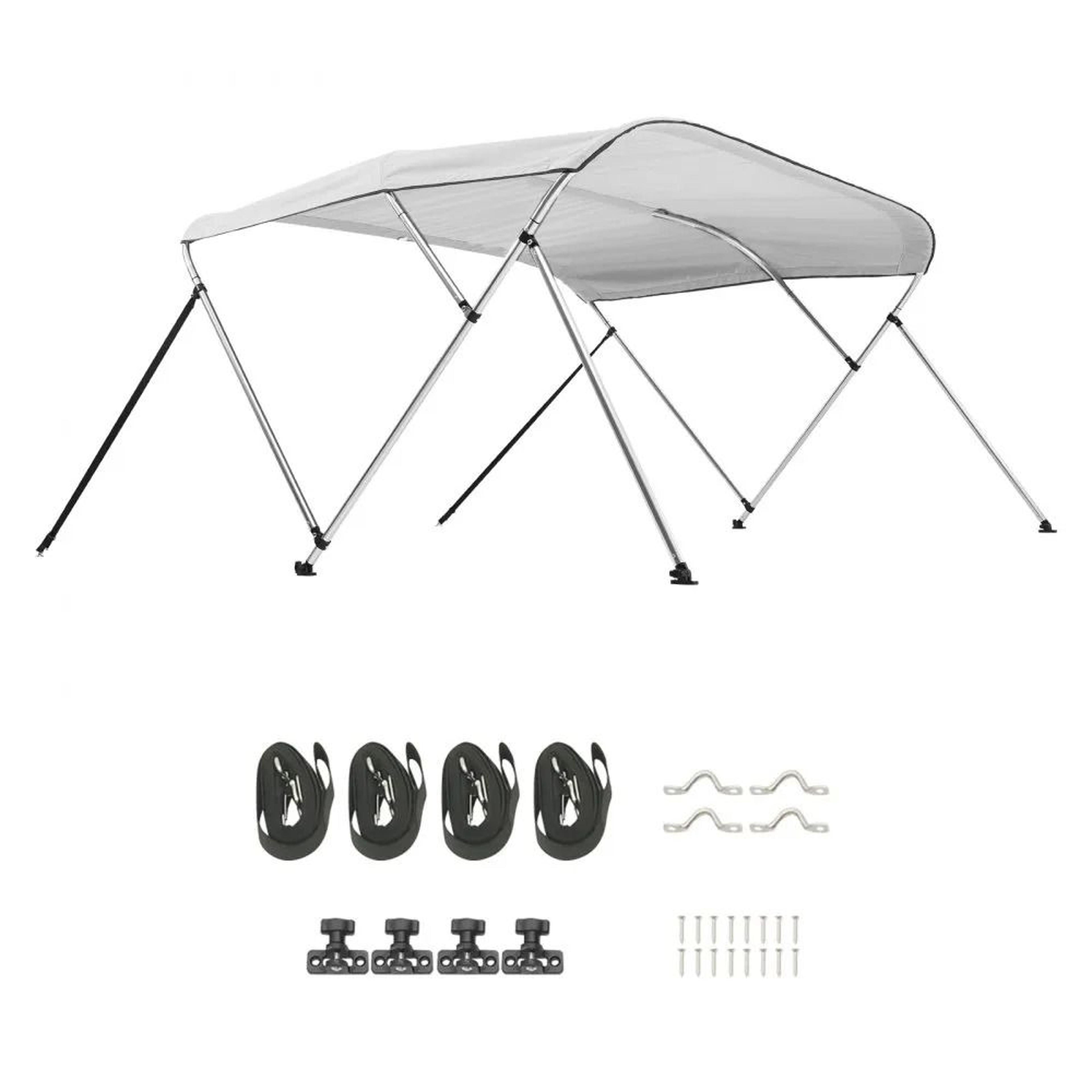 3 bow boat bimini top 6ft 600d polyester marine sun shade canopy with aluminum frame