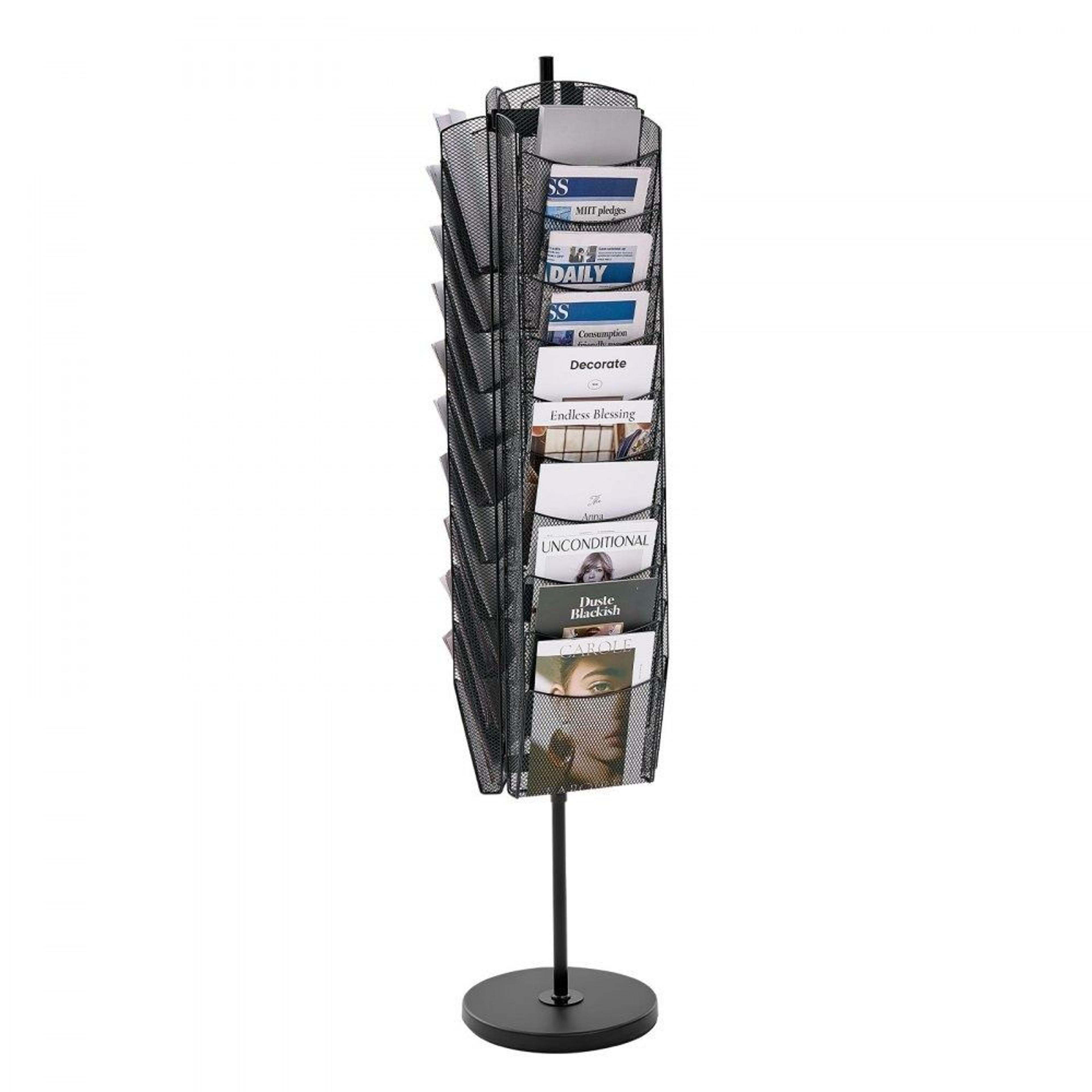 30 pocket rotating brochure display rack metal literature stand
