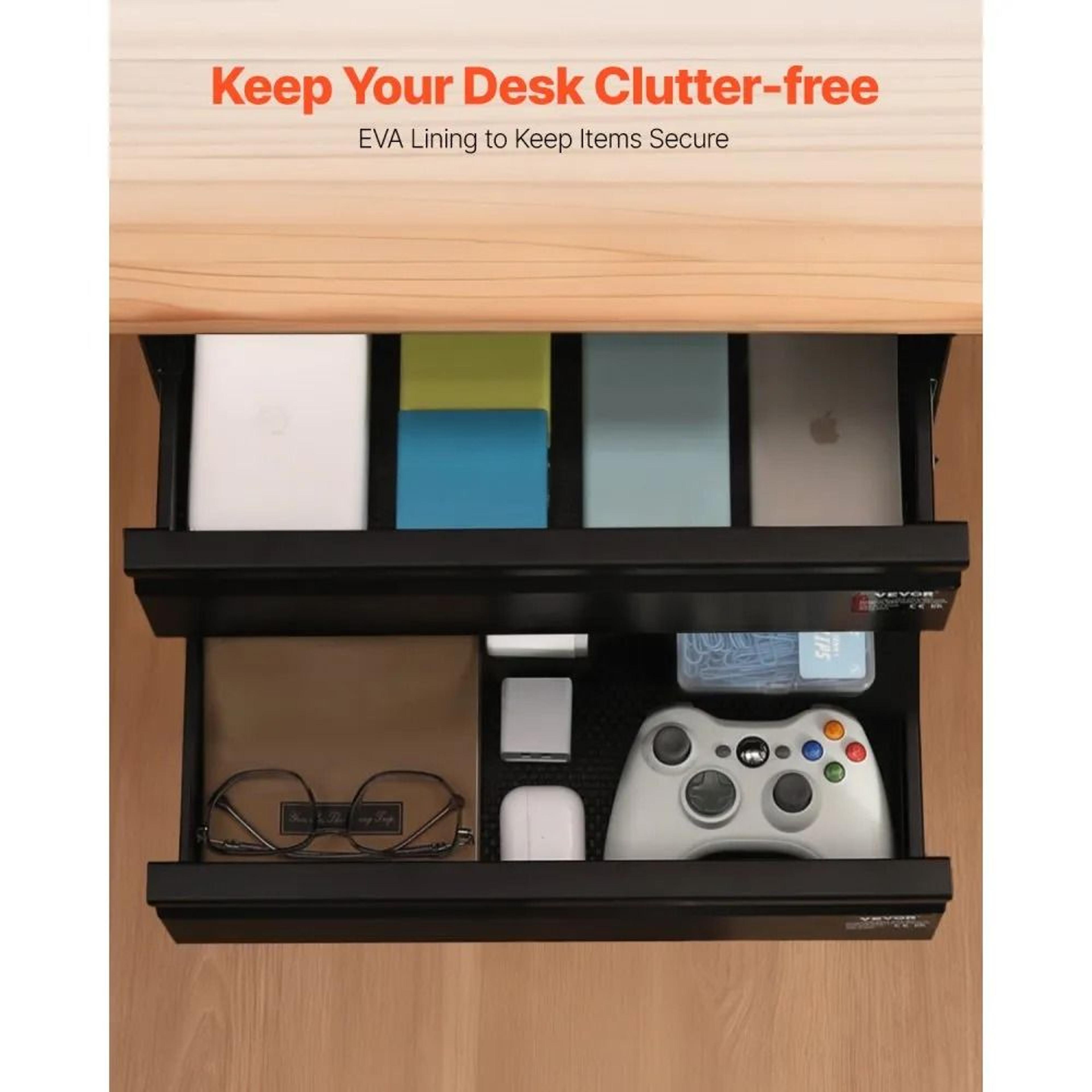 16 Inch Under Desk Drawer Organizer Slide Out Hidden Storage Drawer For Office Desk 3