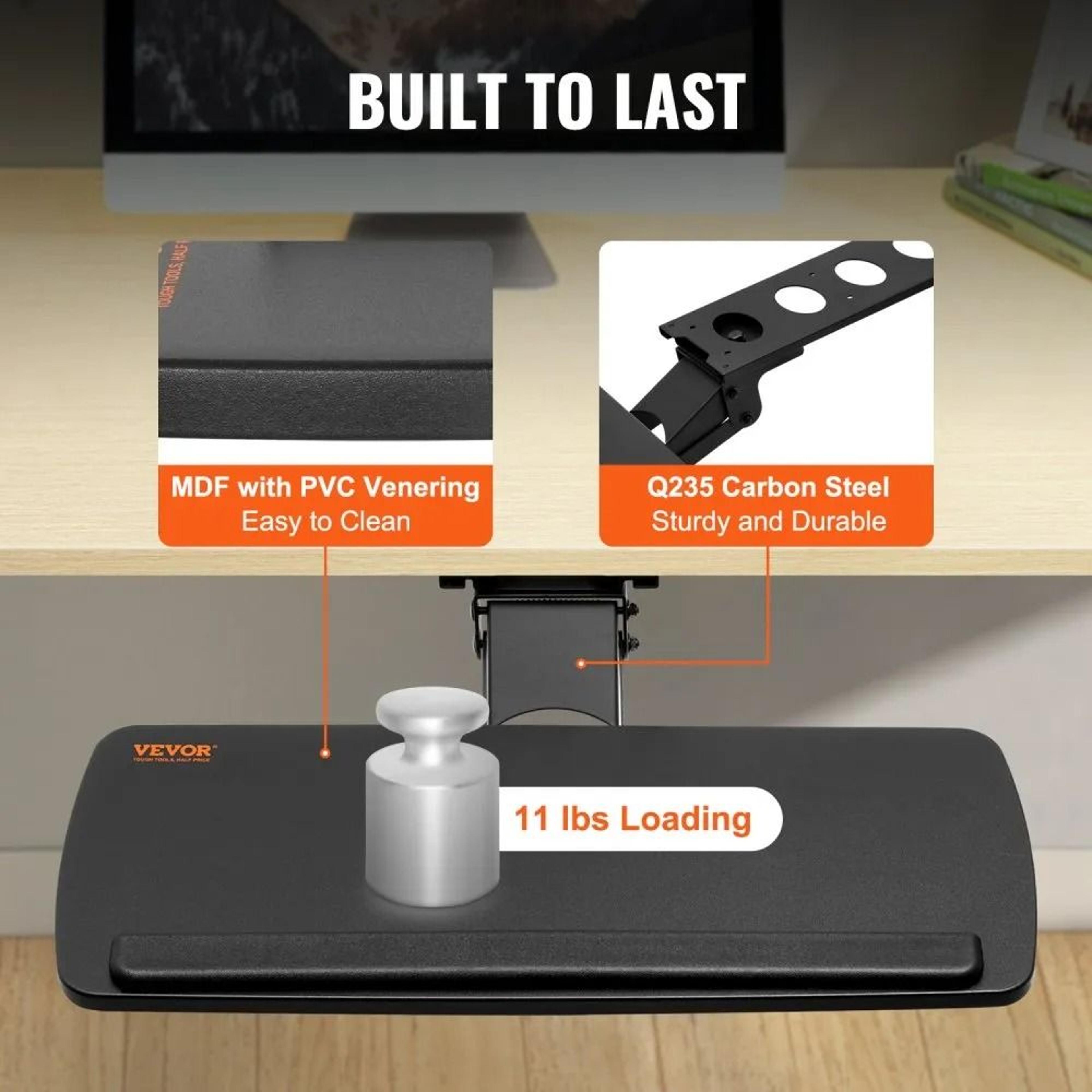 Adjustable Under Desk Keyboard Tray With Ergonomic Slide Out Design 3