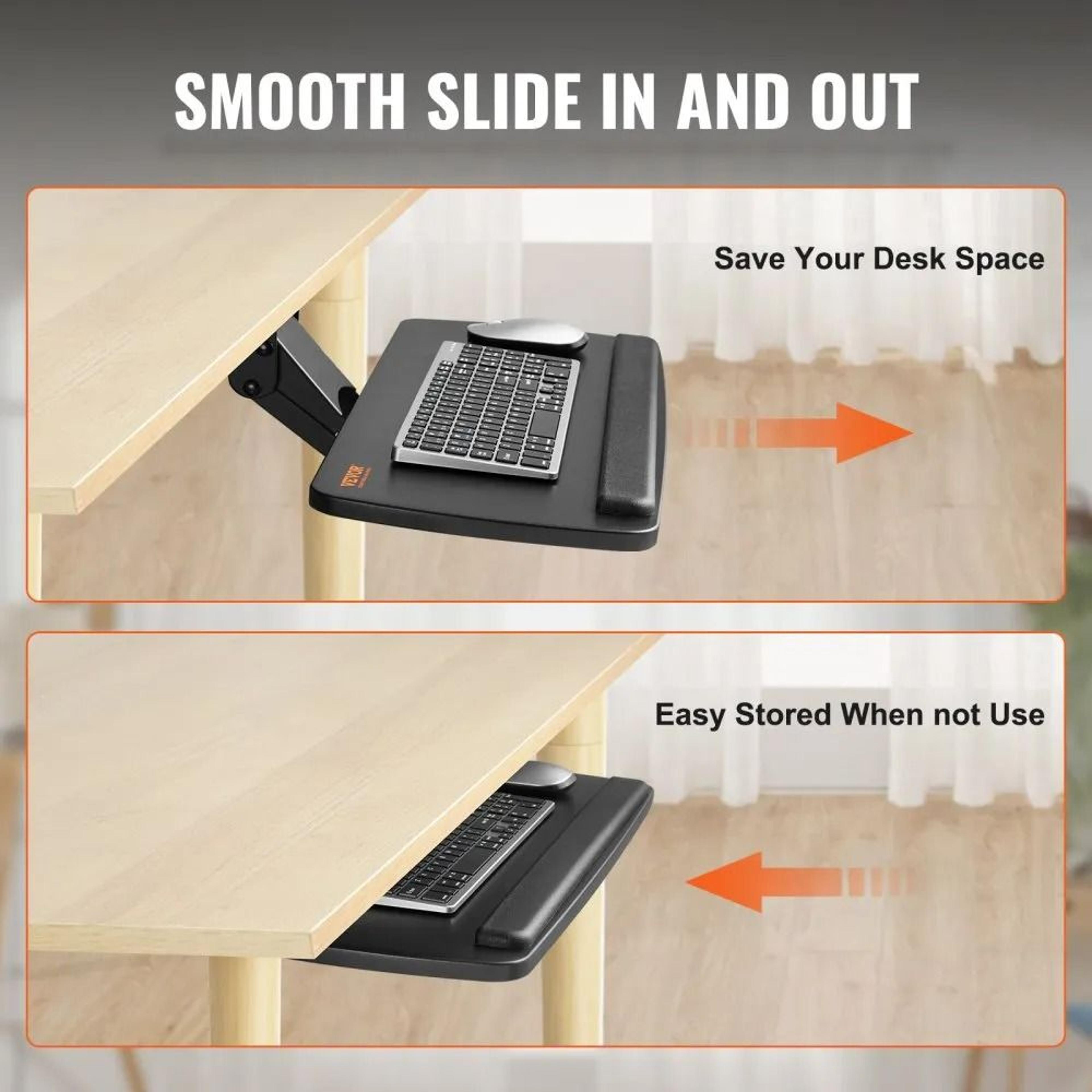 Adjustable Under Desk Keyboard Tray With Ergonomic Slide Out Design 5