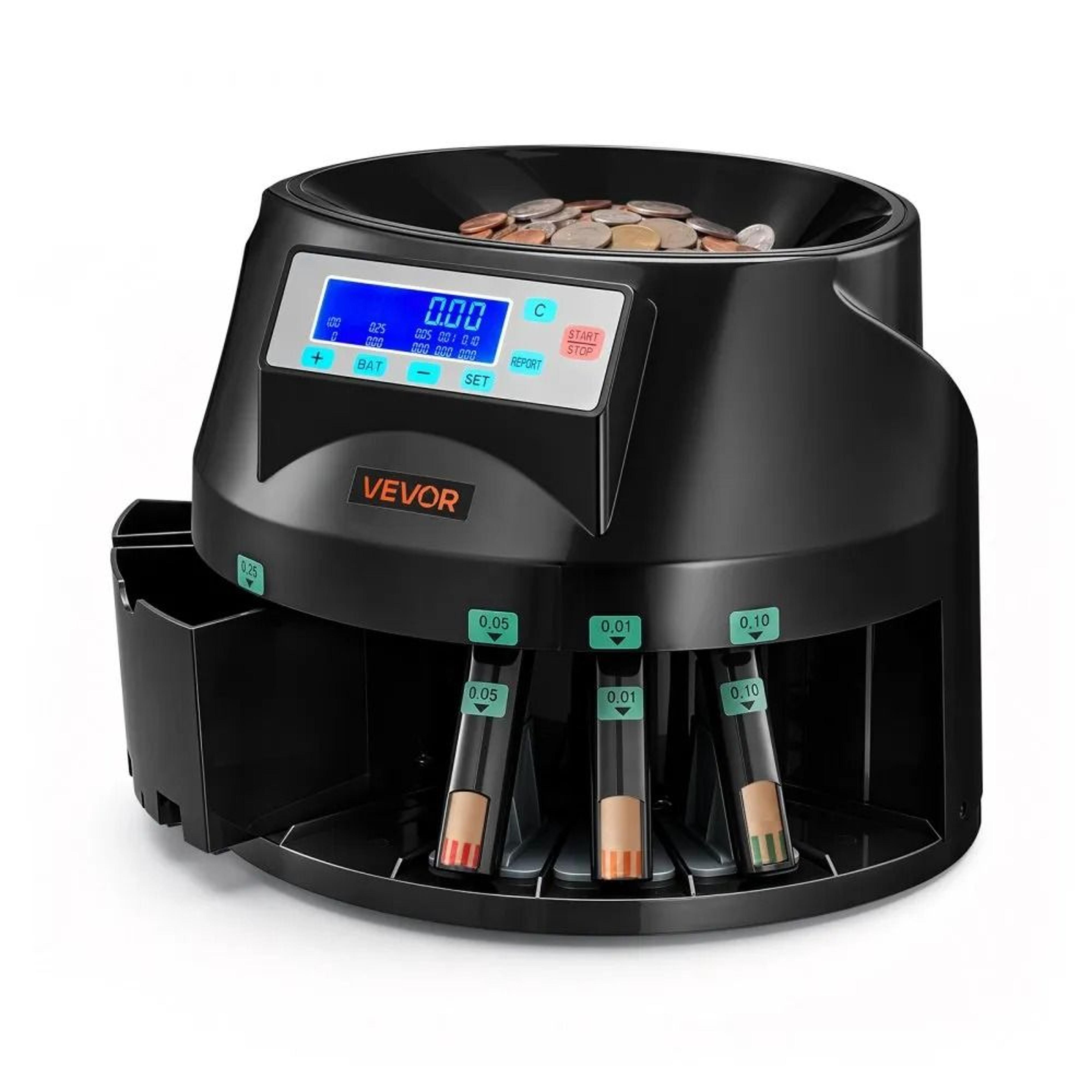 5 denominations coin counter machine with lcd display and 1500 coin hopper