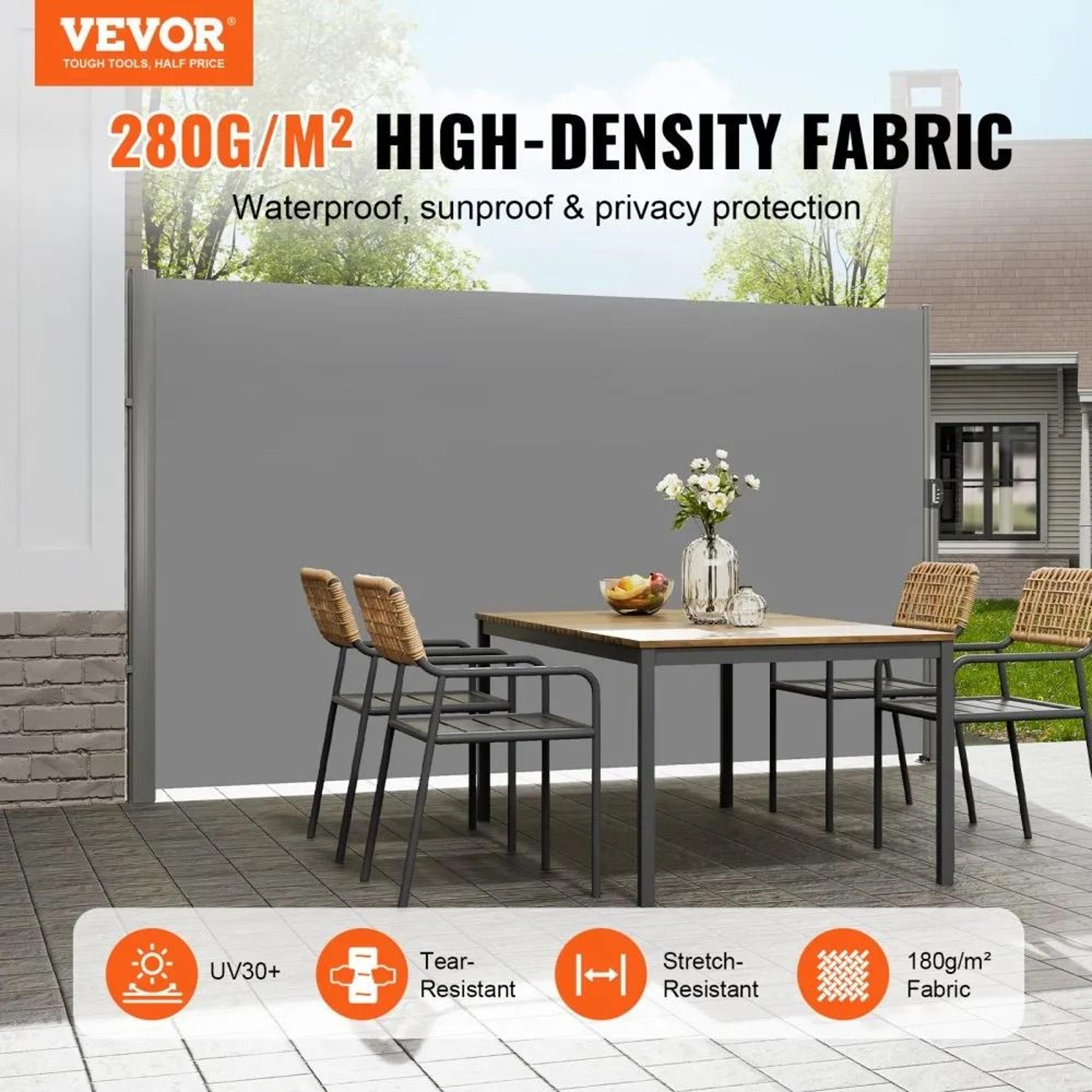 Retractable Side Awning 71x118 Inch Outdoor Privacy Screen Patio Wind Barrier 1