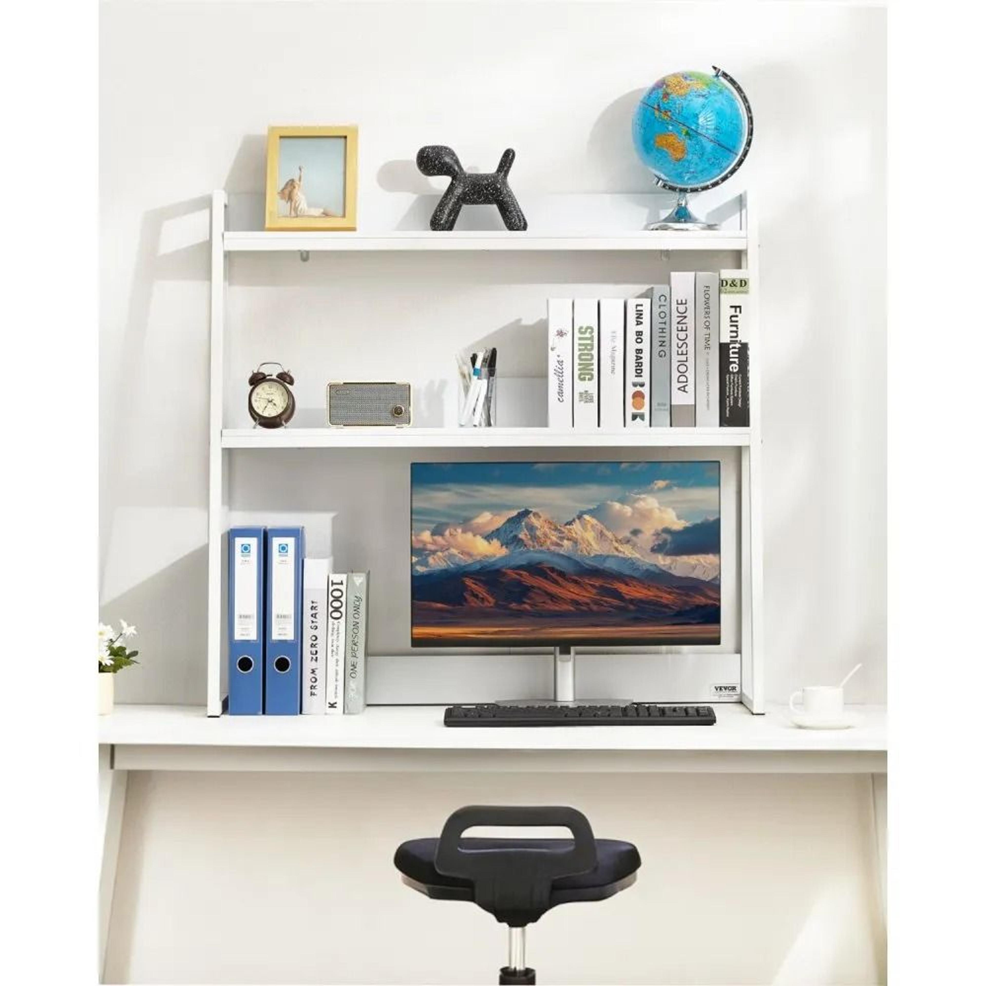 Desktop Bookshelf 2 Tier Desk Organizer Storage Shelf Hutch For Office Home Dorm 2