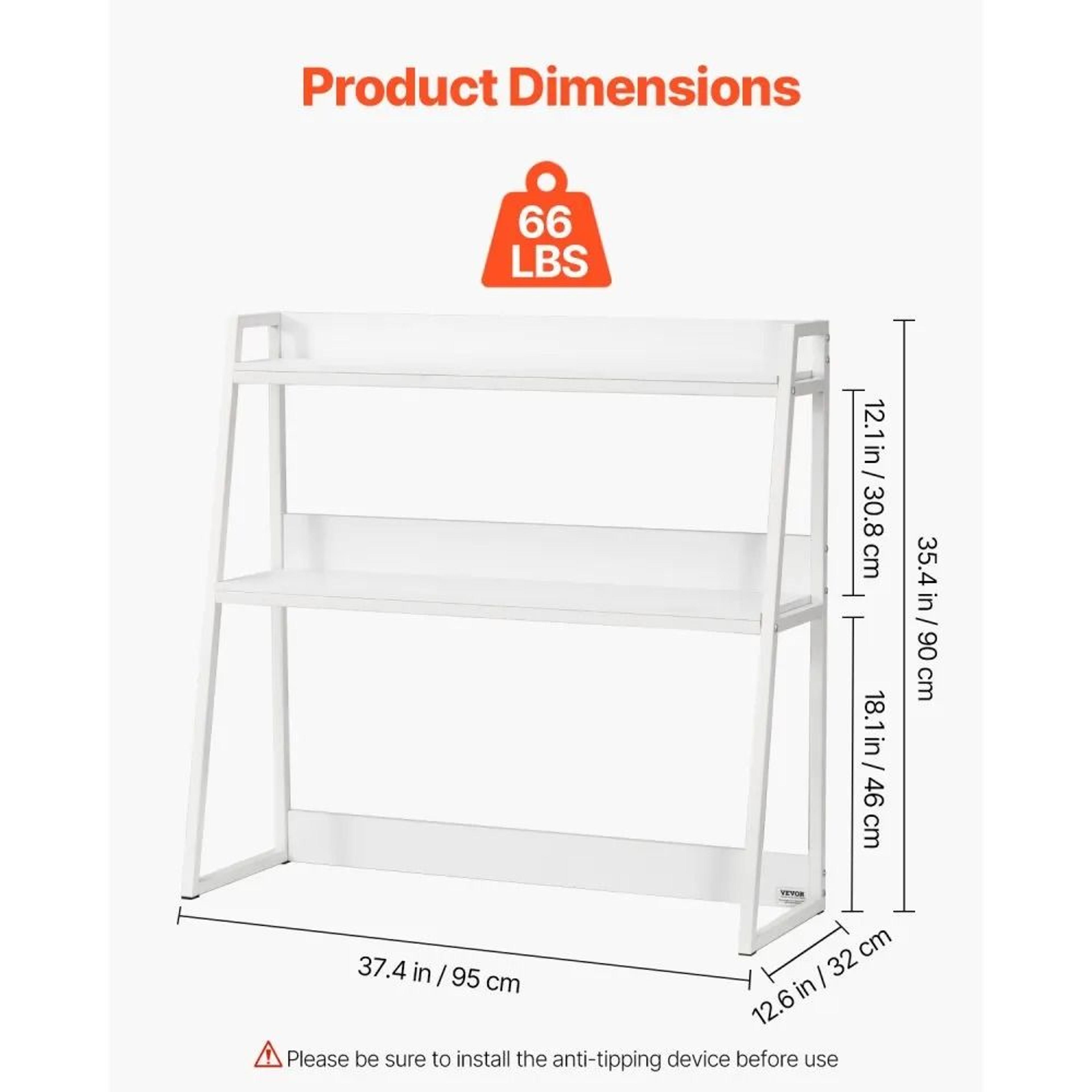 Desktop Bookshelf 2 Tier Desk Organizer Storage Shelf Hutch For Office Home Dorm 6