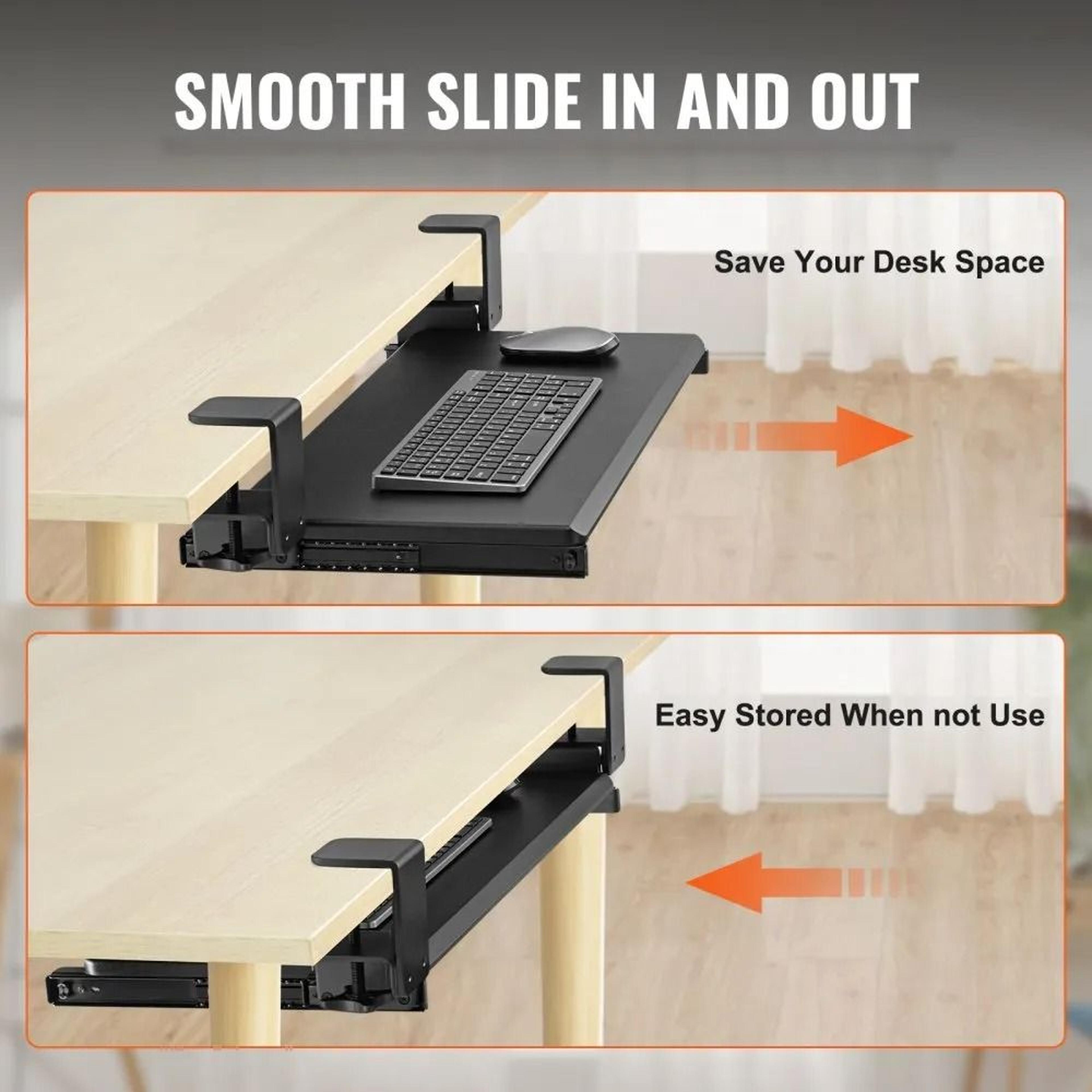 Clamp On Keyboard Tray Under Desk With Smooth Slide Out Design 4