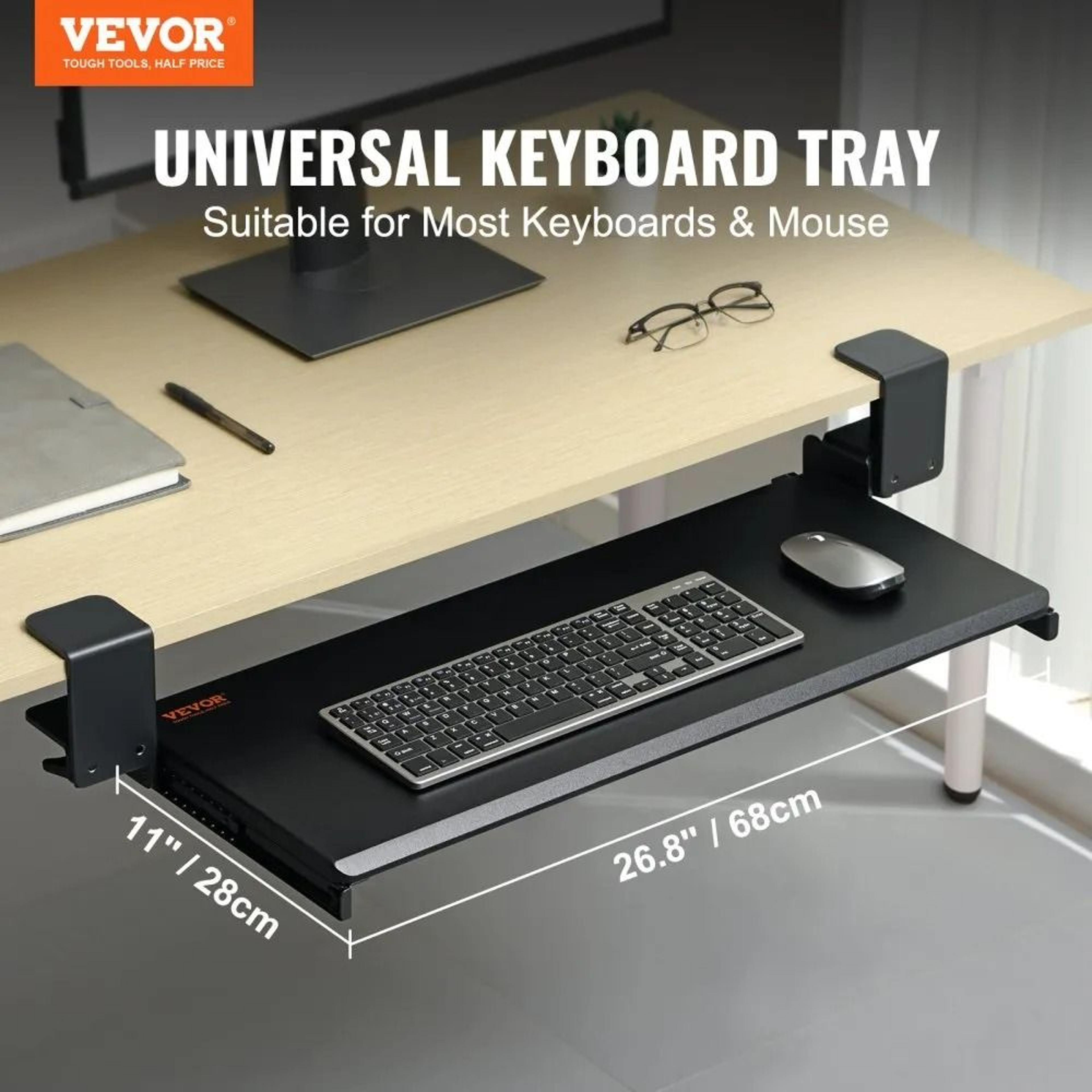 Clamp On Keyboard Tray Under Desk With Smooth Slide Out Design 1
