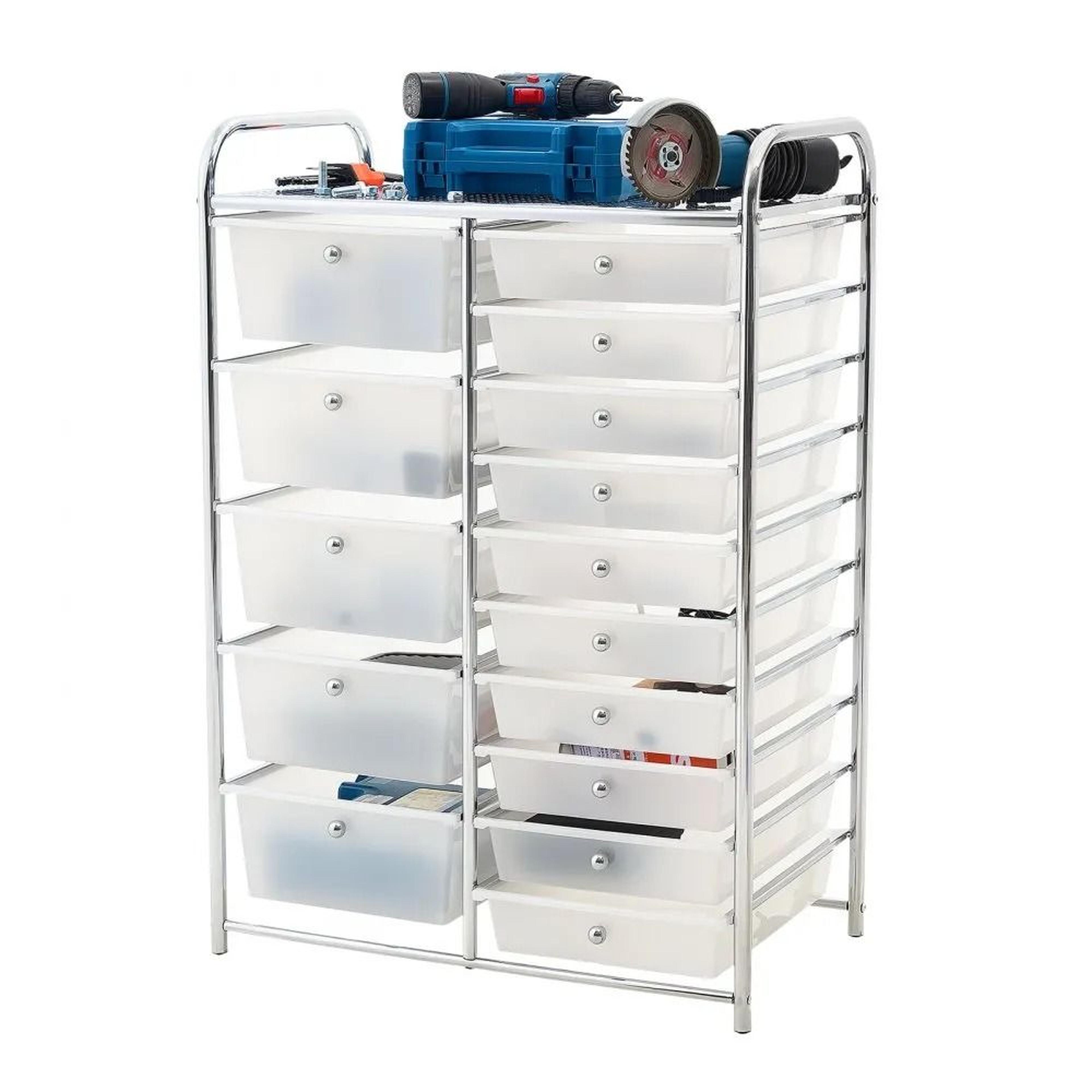 15 Drawer Rolling Cart Storage Organizer With Steel Frame 8