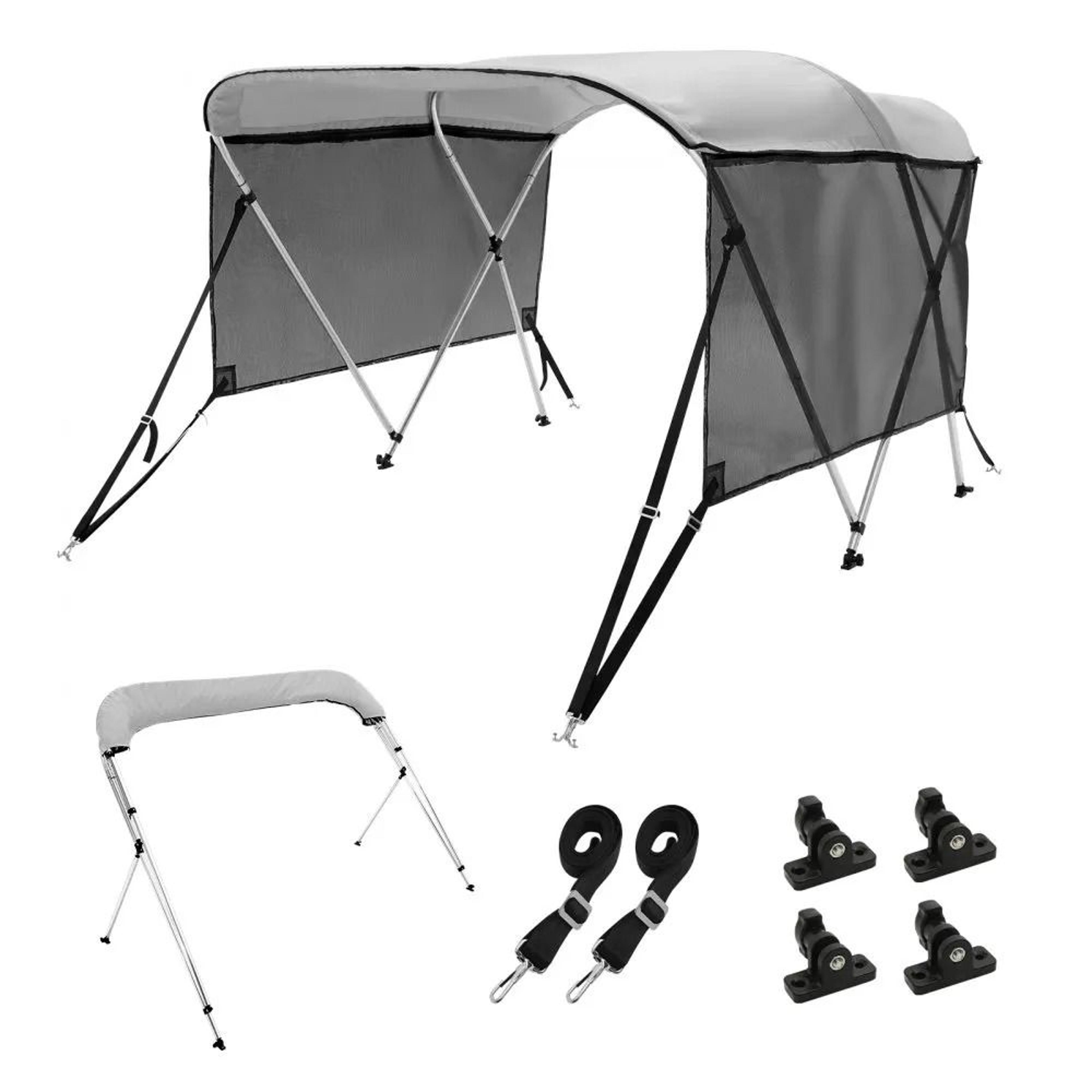 3 bow bimini top boat cover with mesh sidewalls 600d canopy